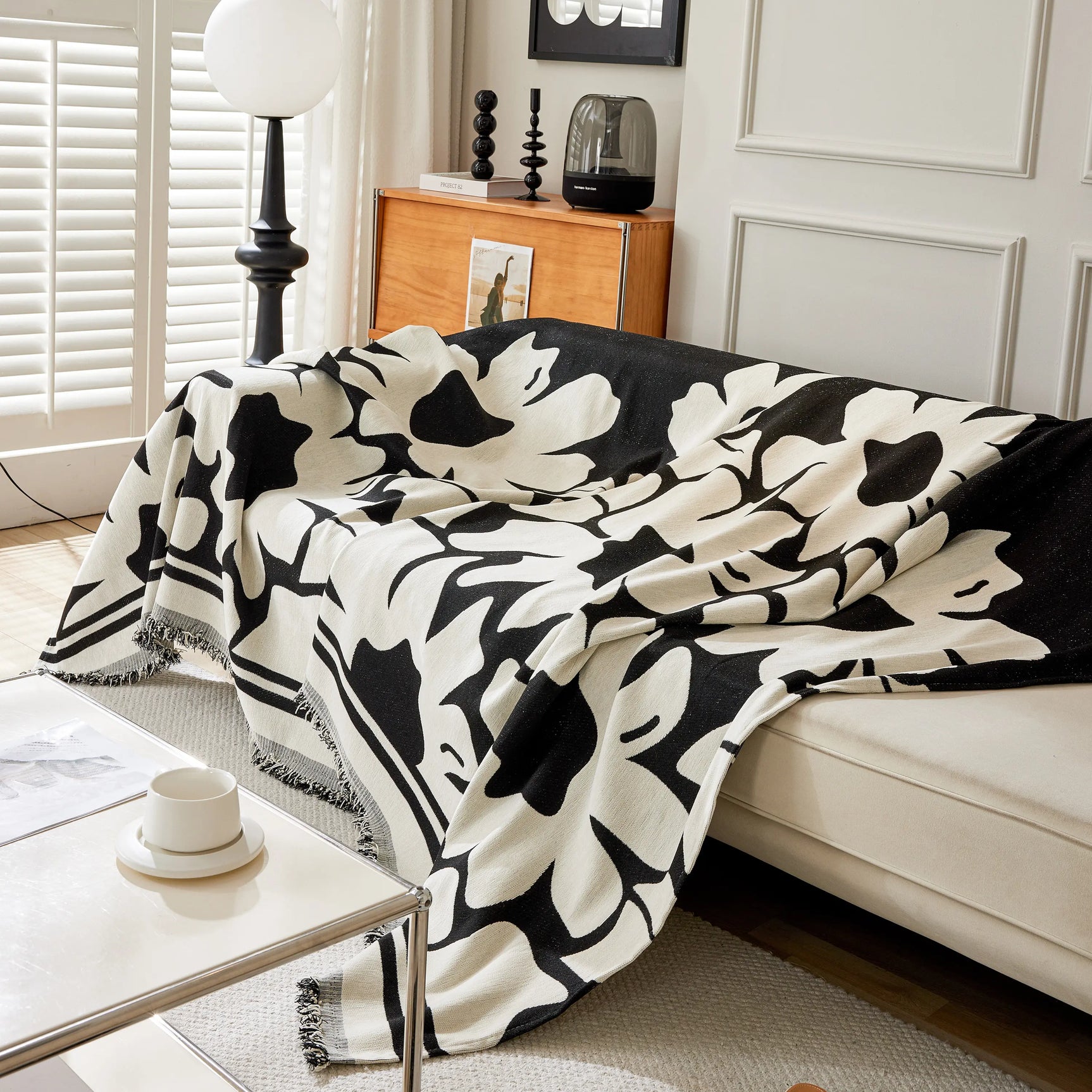 Chenille Floral Soft Thick Reversible Blanket Covers for Couch, Couch Protector Blanket Cover Sofa - Ornate Home
