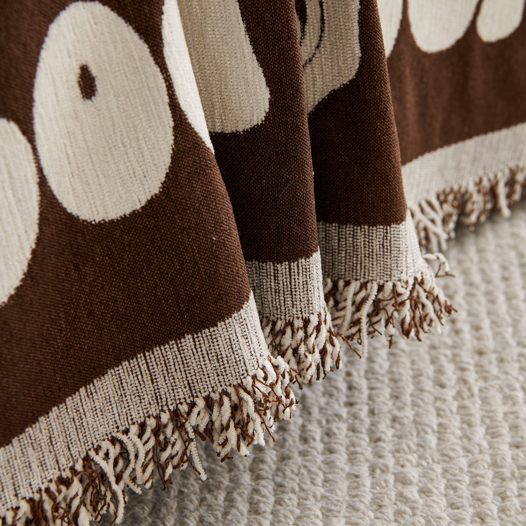 Chenille Houndstooth Sofa Throw Cover, Scratch Proof Cozy Throw Blankets for Couch - Ornate Home