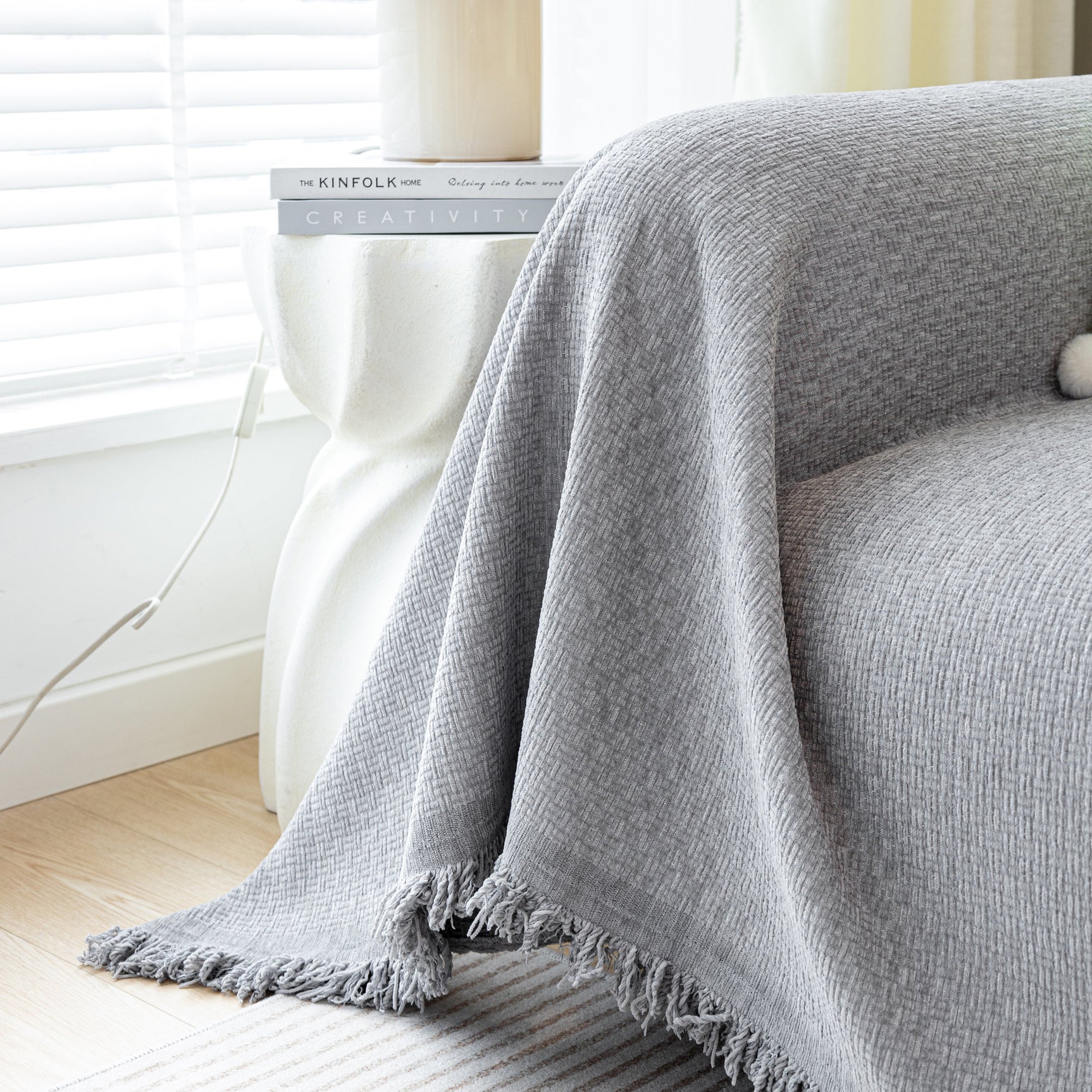 Chenille Large Throw Couch Cover Blanket with Water-Resistant for Futon, Loveseat, and L-Shaped Sofa - Ornate Home