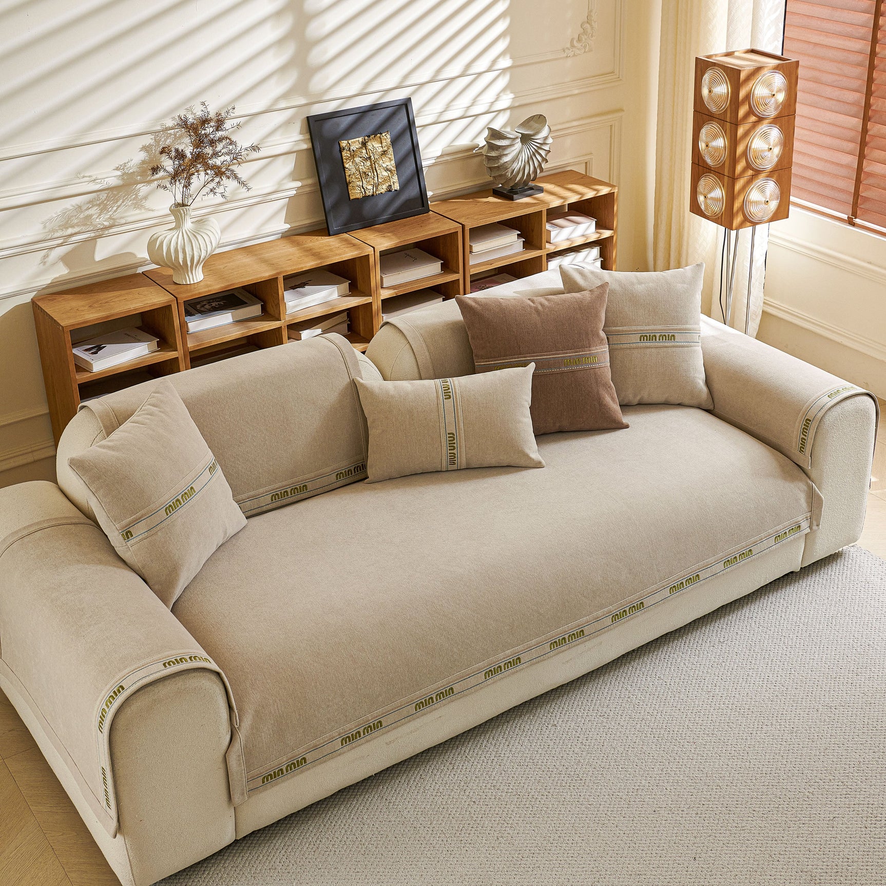 Chenille Sofa Cover Pet Mat, Non-Slip Couch Protector for Sectional & L-Shaped Sofas - Ornate Home