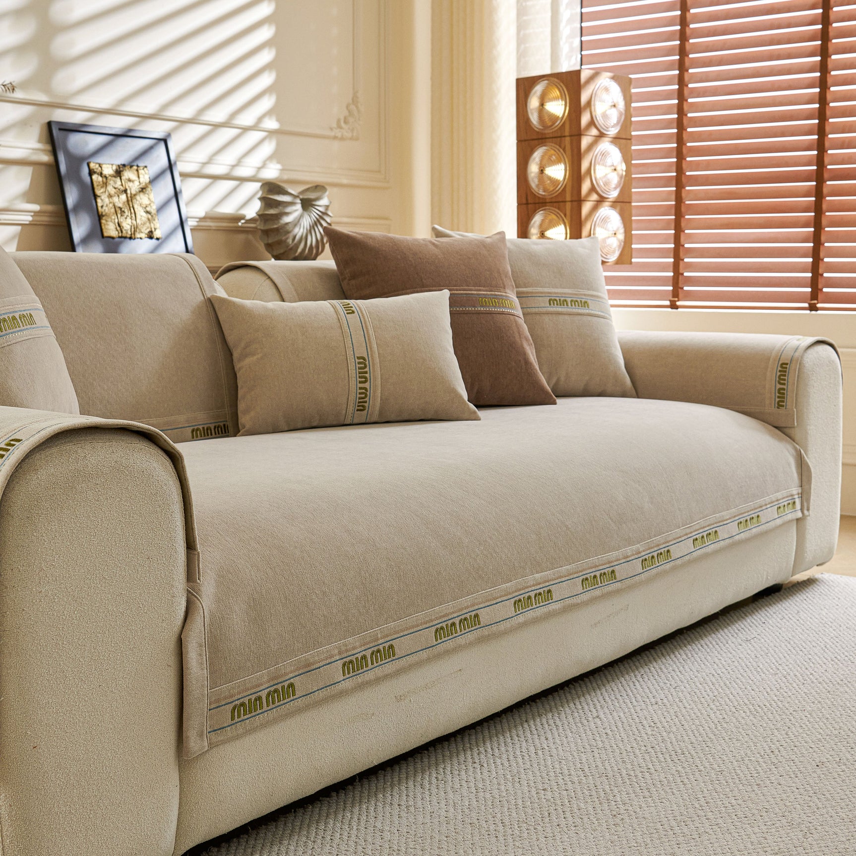 Chenille Sofa Cover Pet Mat, Non-Slip Couch Protector for Sectional & L-Shaped Sofas - Ornate Home