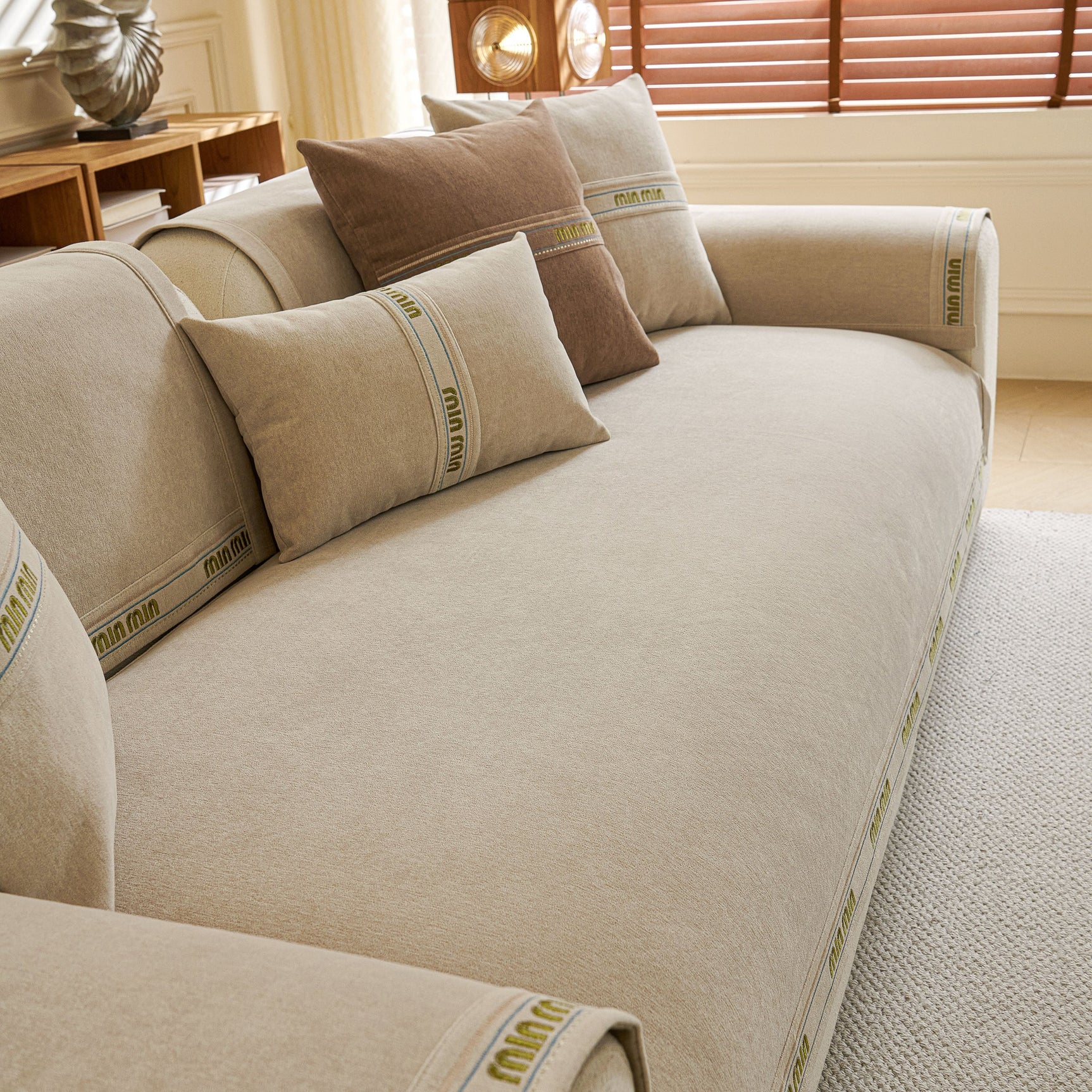 Chenille Sofa Cover Pet Mat, Non-Slip Couch Protector for Sectional & L-Shaped Sofas - Ornate Home