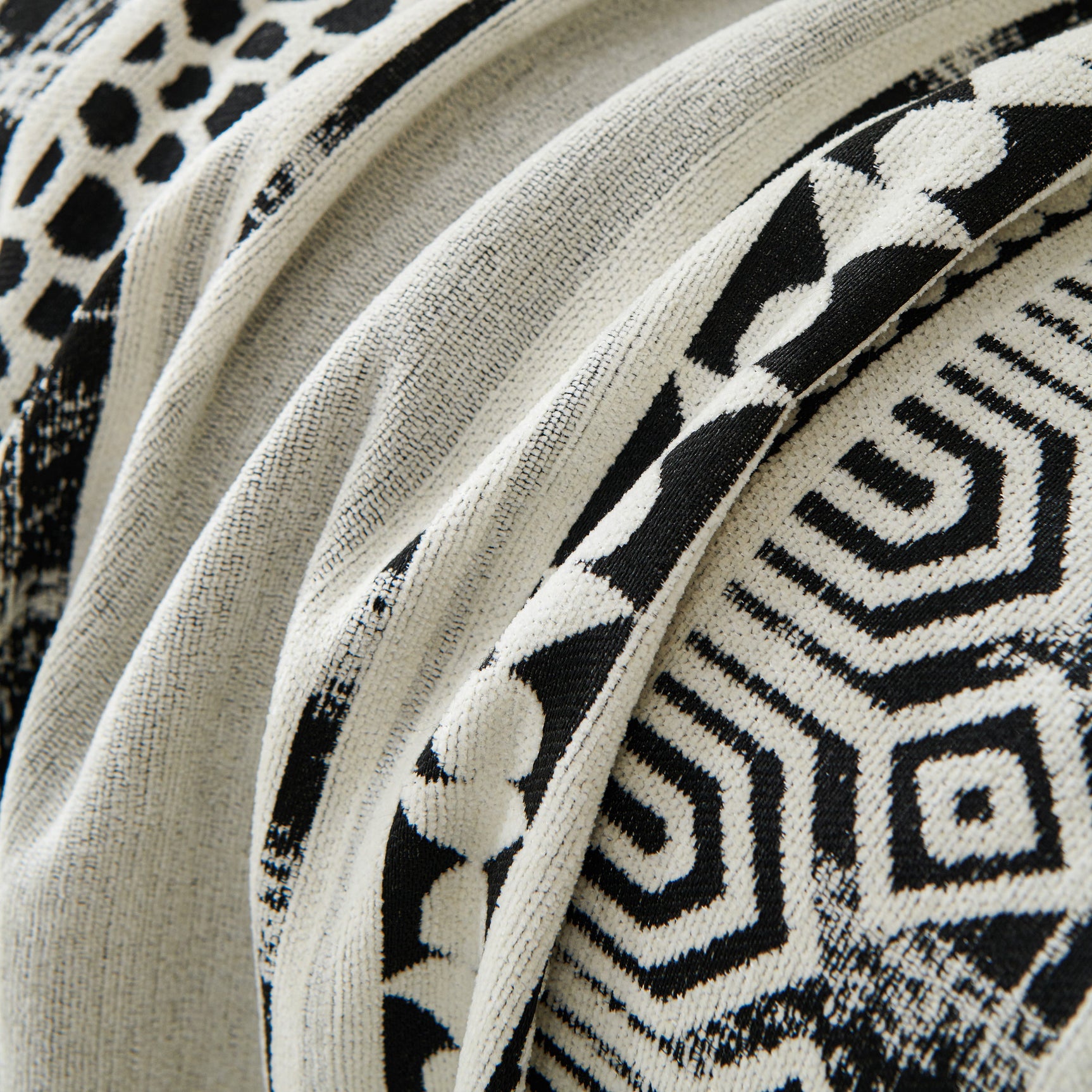 Chenille Sofa Cover Throw Blanket, Boho Geometric Scratch Proof Couch Protector - Ornate Home