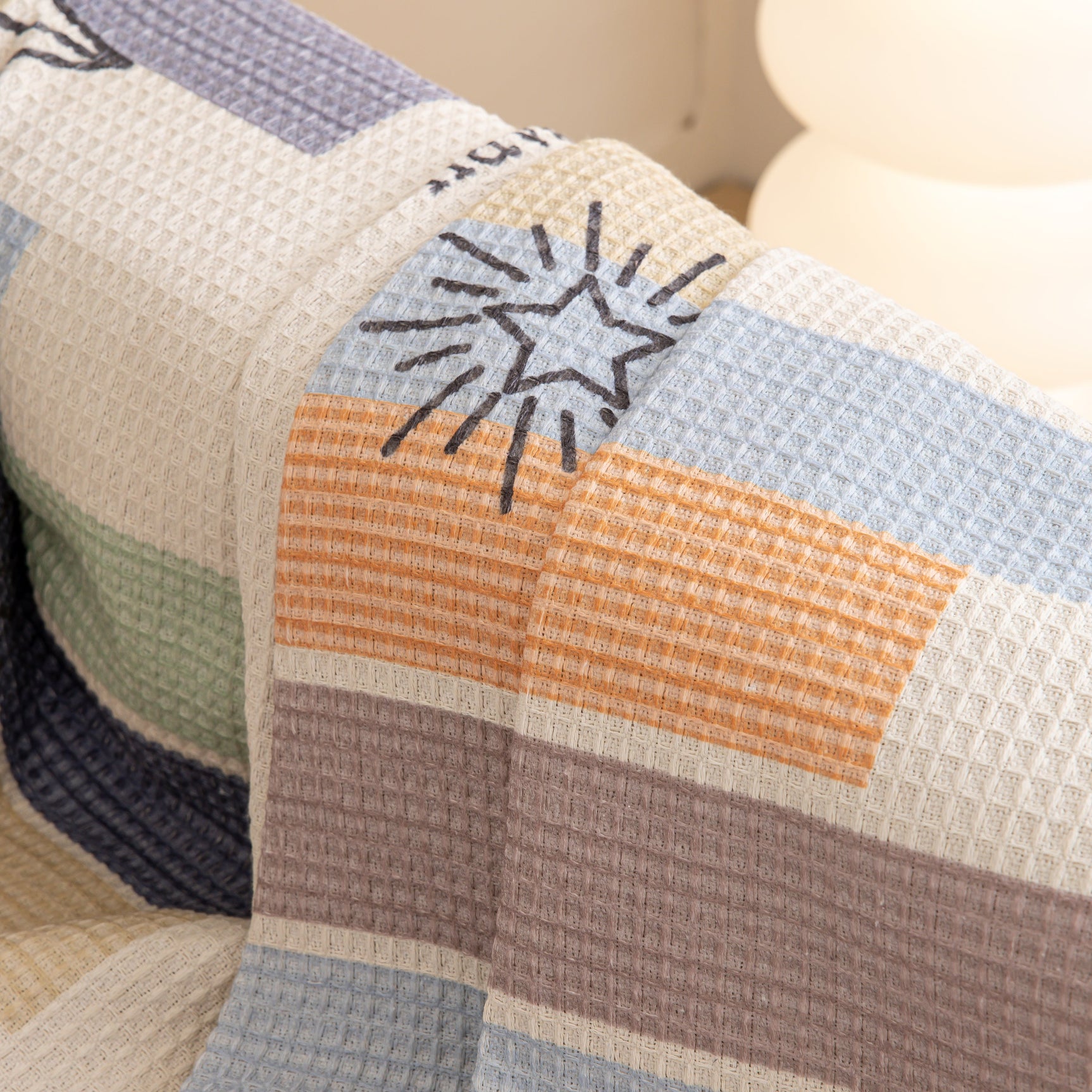 Chenille Sofa Cover Throw, Smile Couch Cover Blanket Throws for Couches, Soft Sofa Towel - Ornate Home