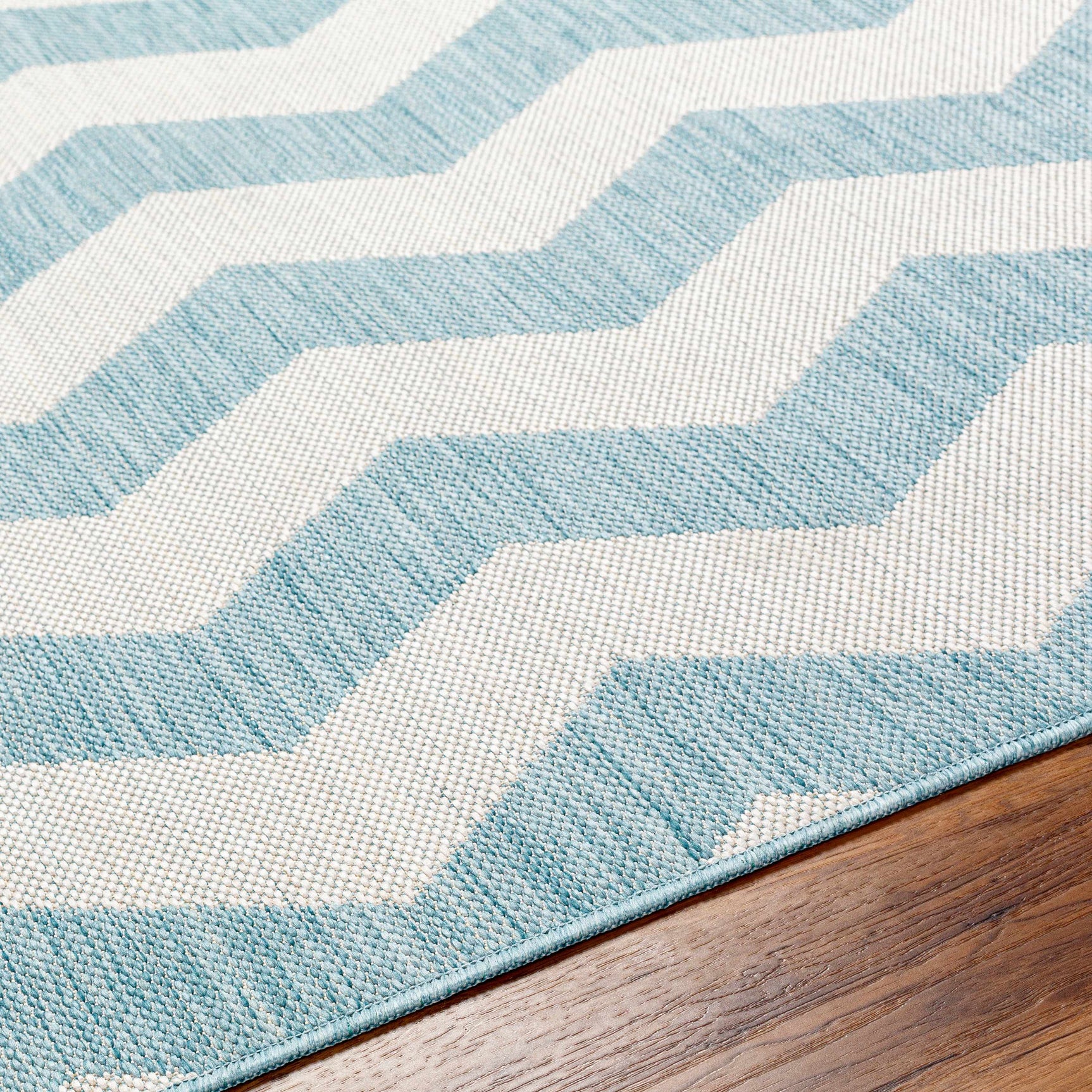 Cheri Thatch Light Blue Outdoor Carpet Area Rug - Clearance - Ornate Home