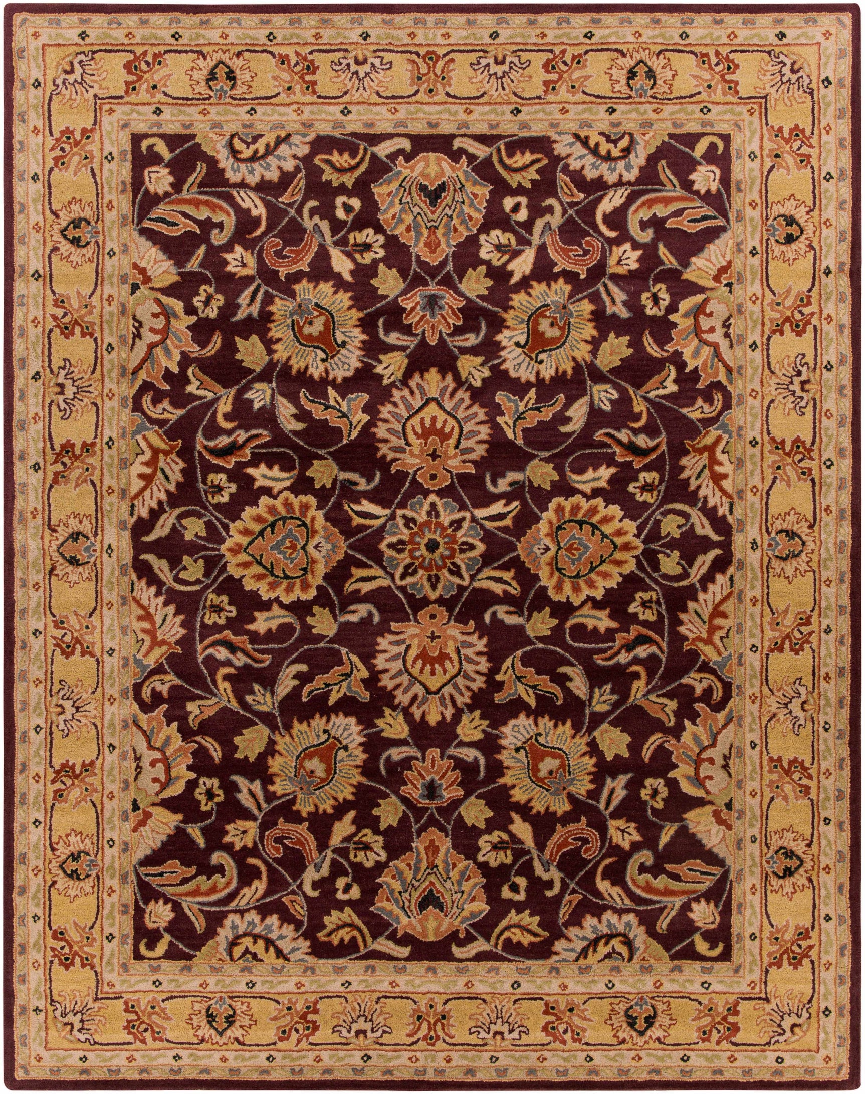 Cherryfield Burgundy 1024 Wool Area Rug - Ornate Home