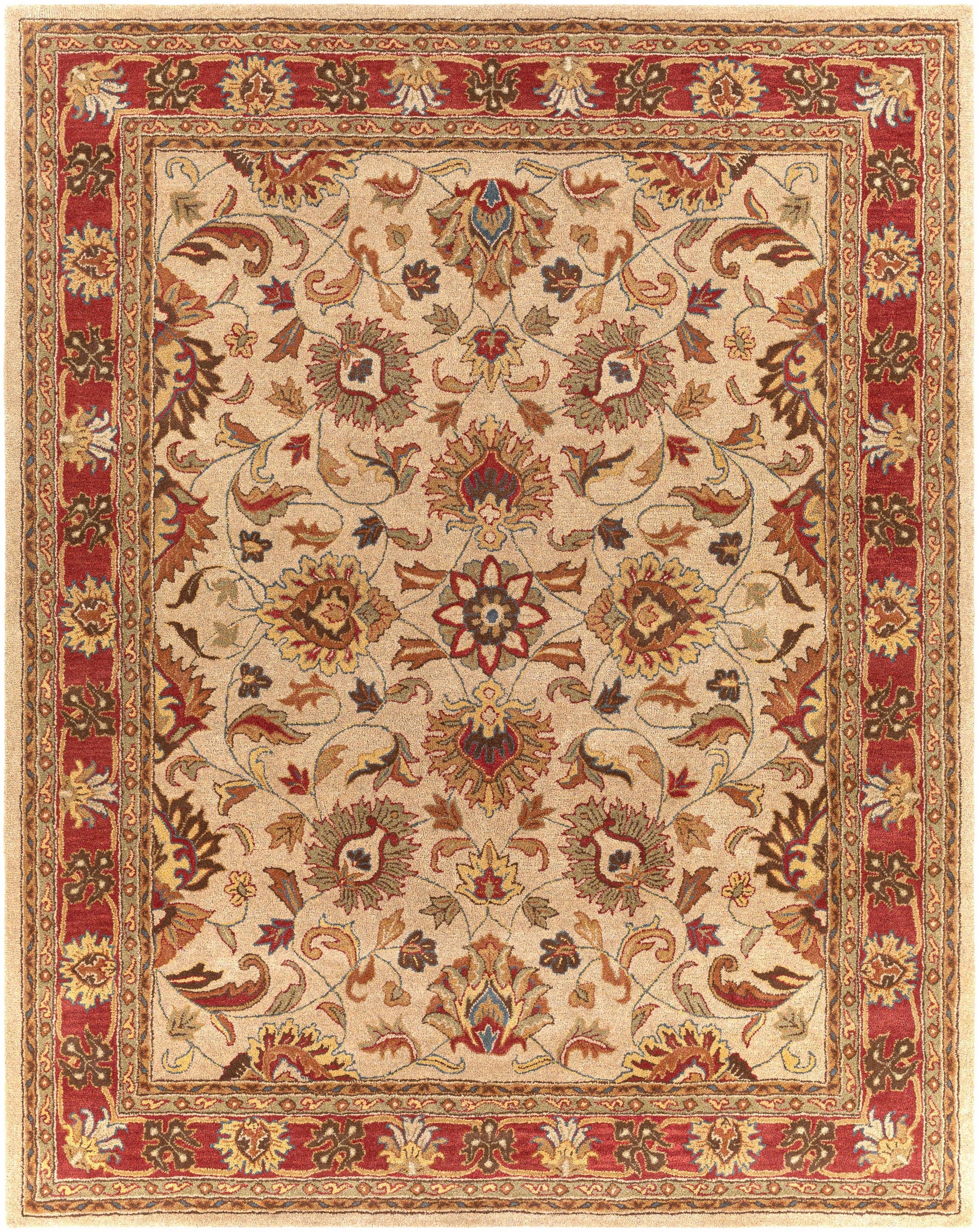 Cherryfield Hand Tufted Brown & Rust 1001 Wool Rug - Ornate Home