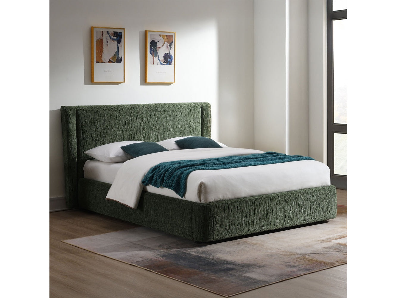 Cheryl Dark Green Queen Bed - Ornate Home