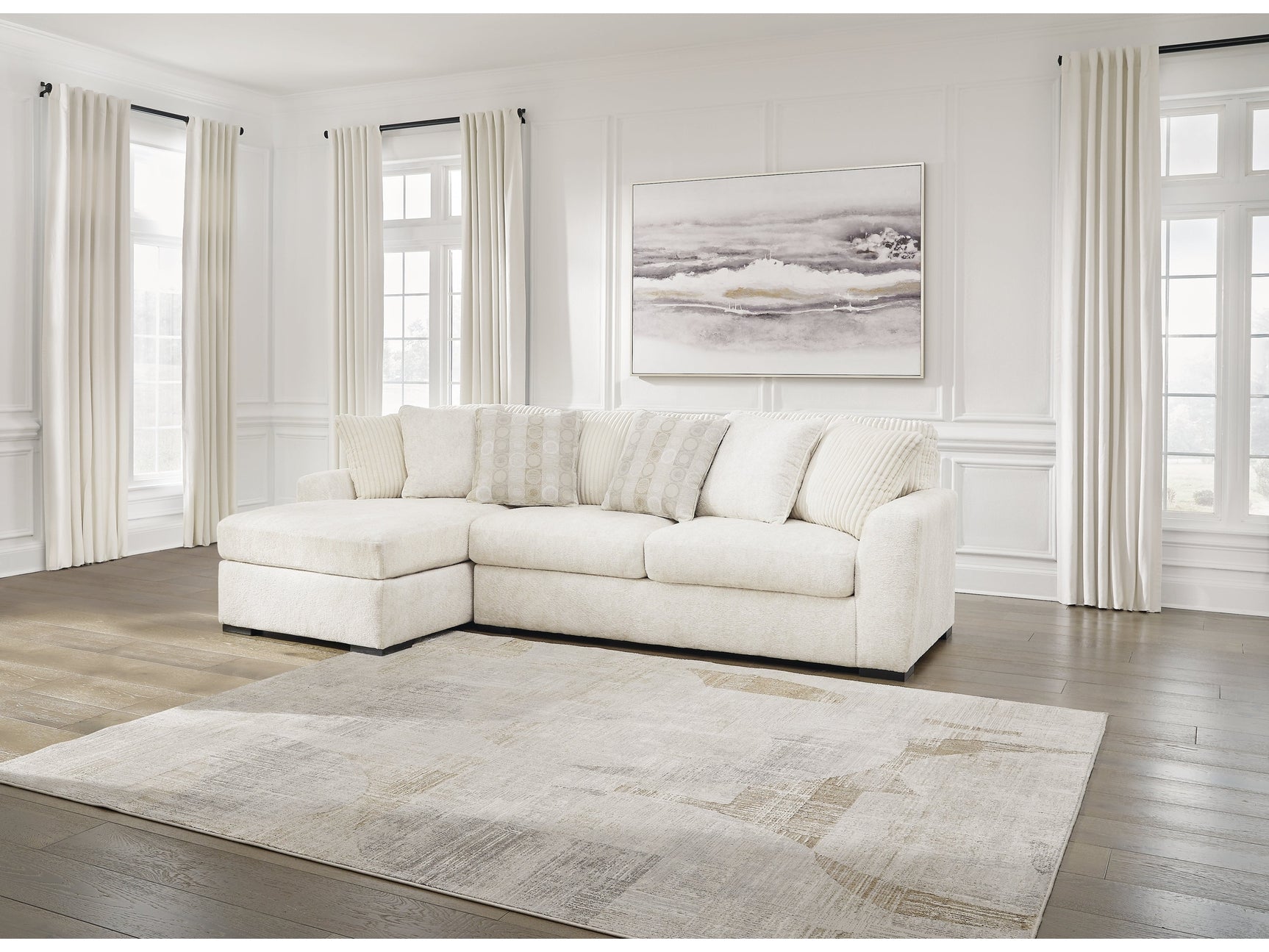 Chessington Ivory 2-Piece Sectional with Chaise - Ornate Home