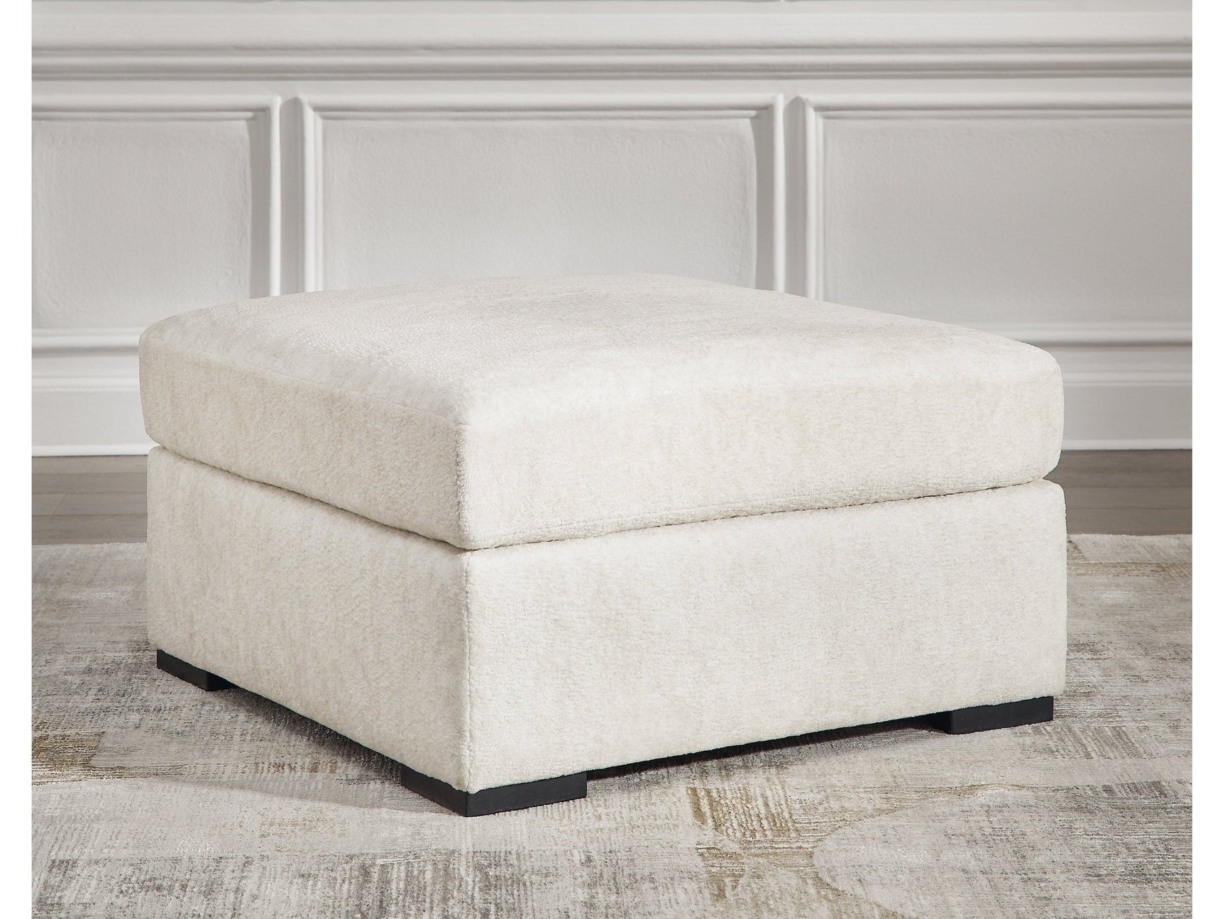 Chessington Ivory Oversized Accent Ottoman - Ornate Home
