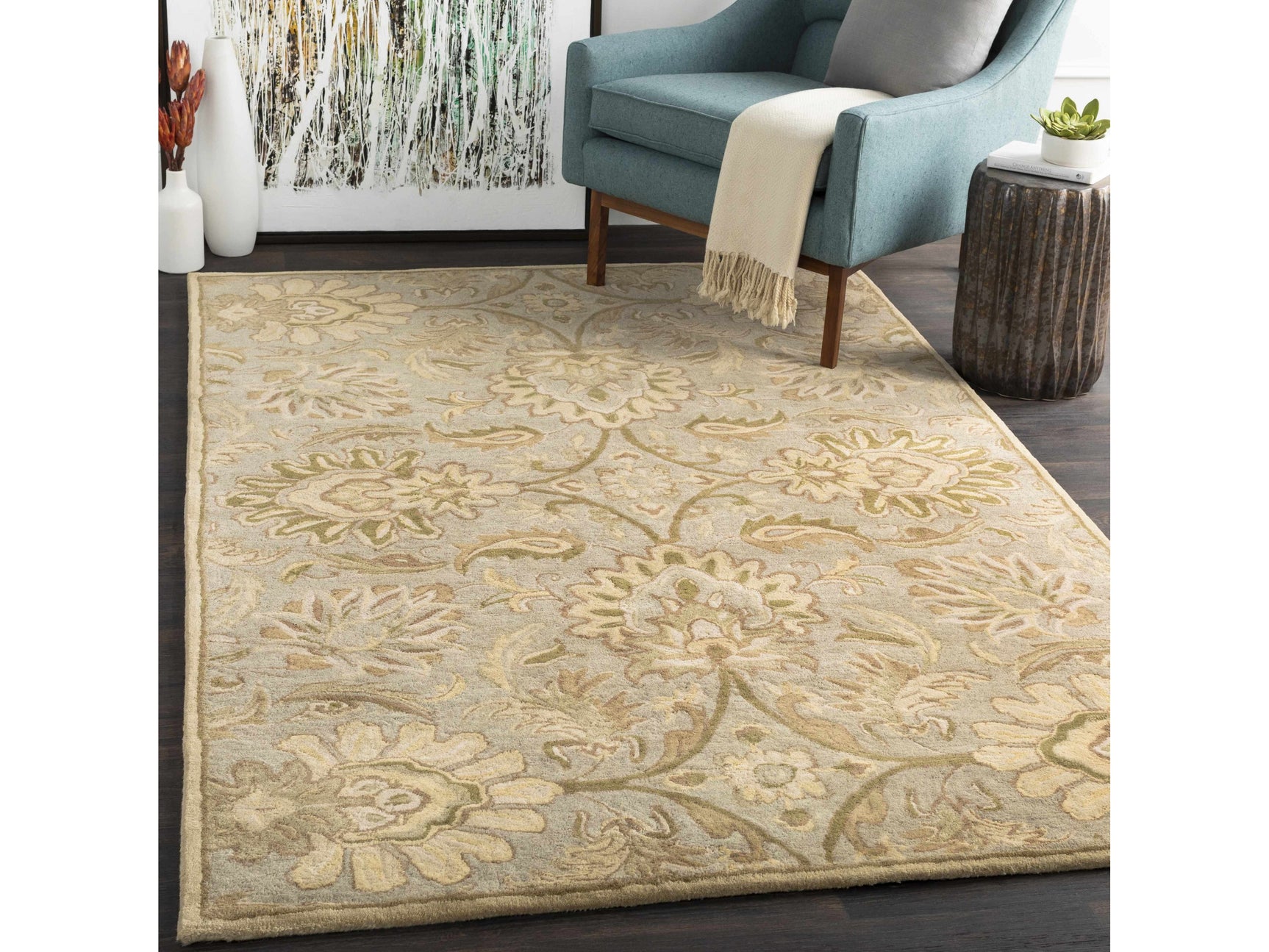 Chesterton Hand Tufted Ivory 1111 Area Rug - Ornate Home