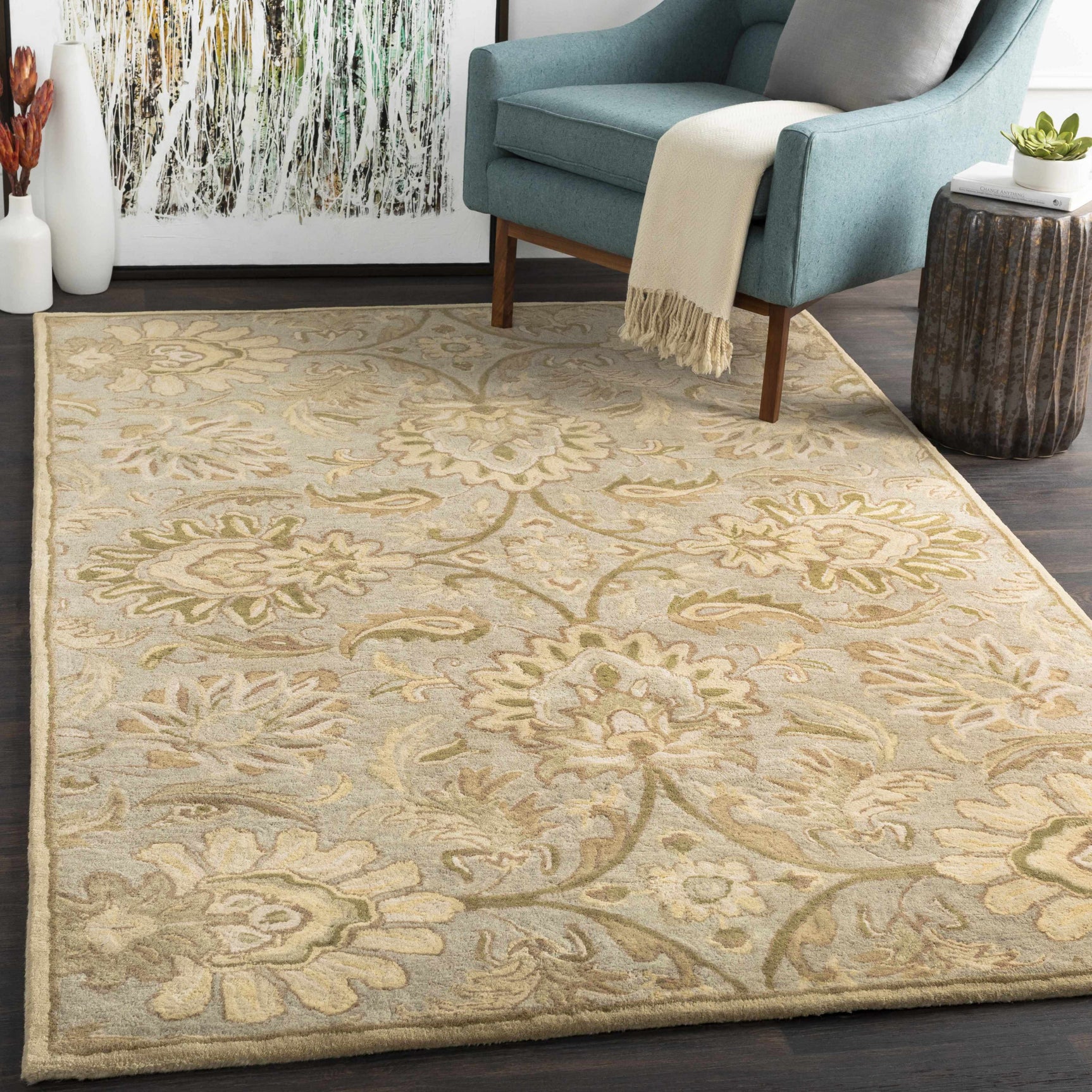 Chesterton Hand Tufted Ivory 1111 Area Rug - Ornate Home
