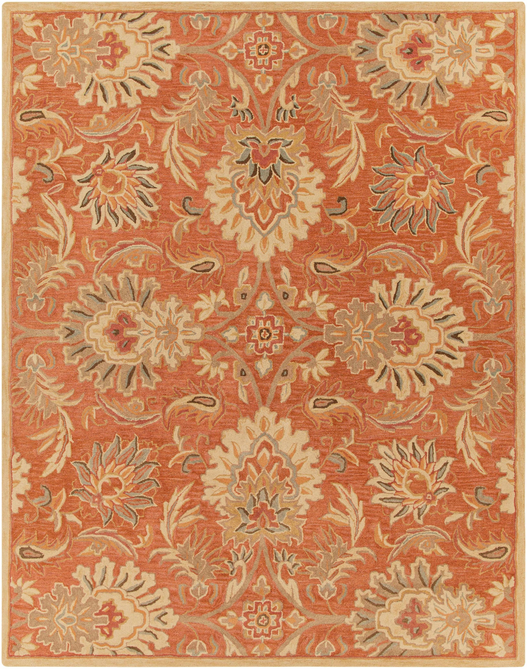 Chesterton Hand Tufted Orange 1112 Area Rug - Ornate Home