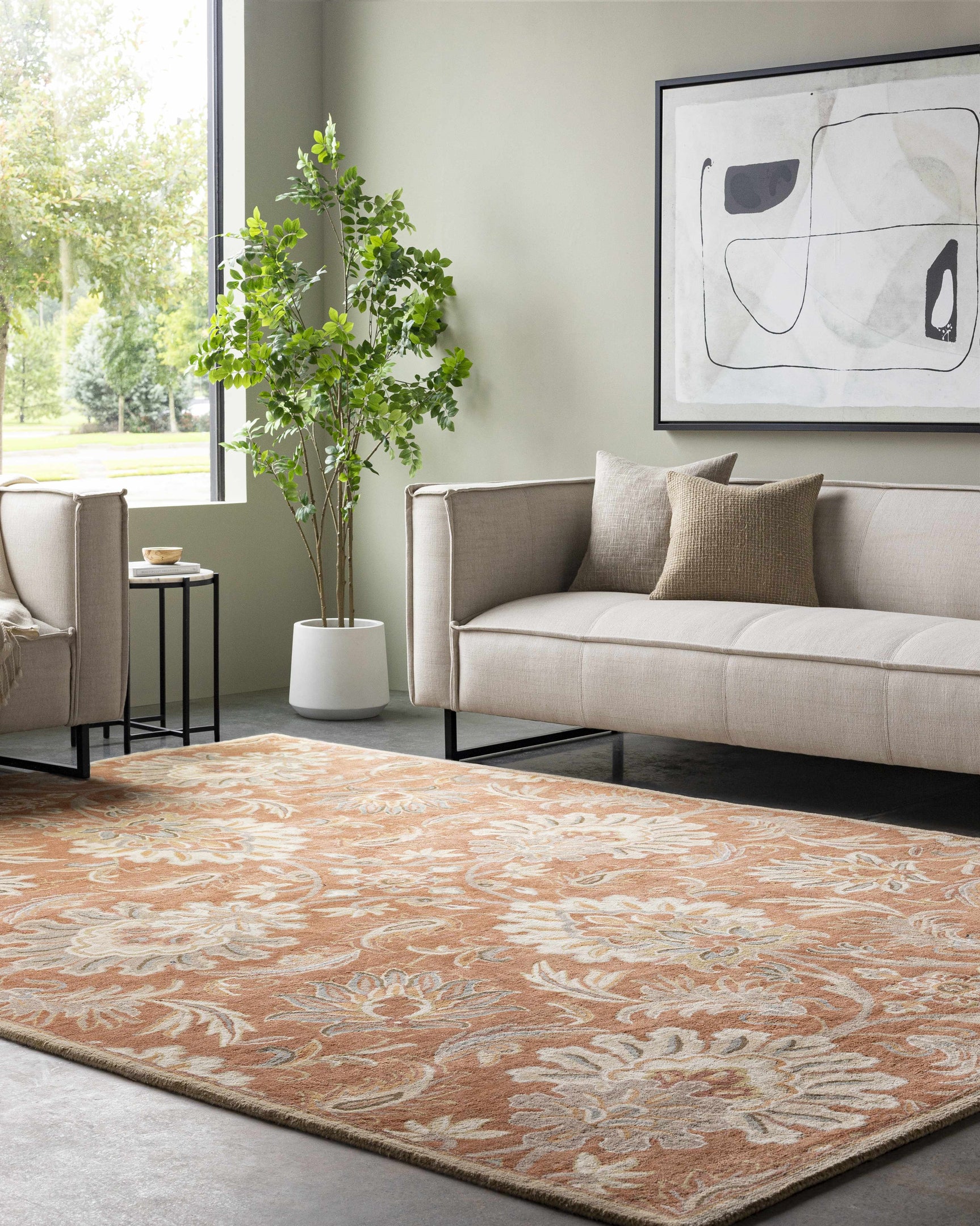 Chesterton Hand Tufted Orange 1112 Area Rug - Ornate Home