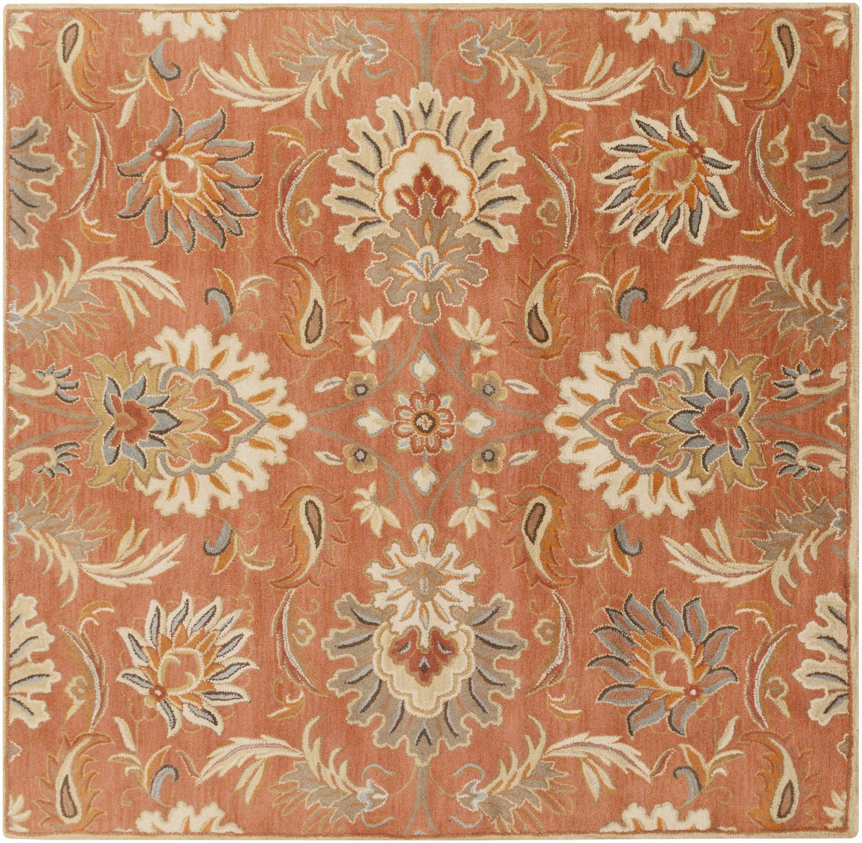 Chesterton Hand Tufted Orange 1112 Area Rug - Promo - Ornate Home