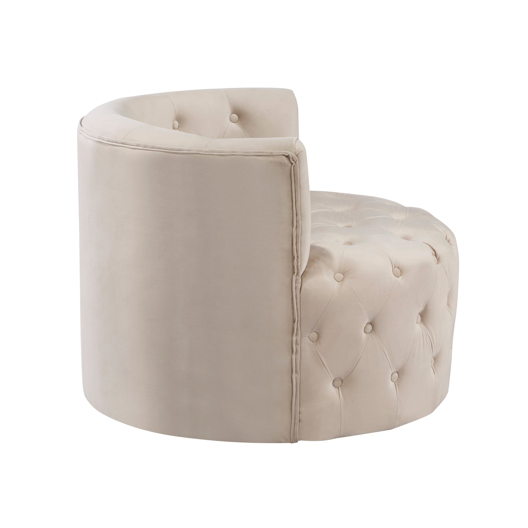 Cheswold Beige Velvet Swivel Chair - Ornate Home