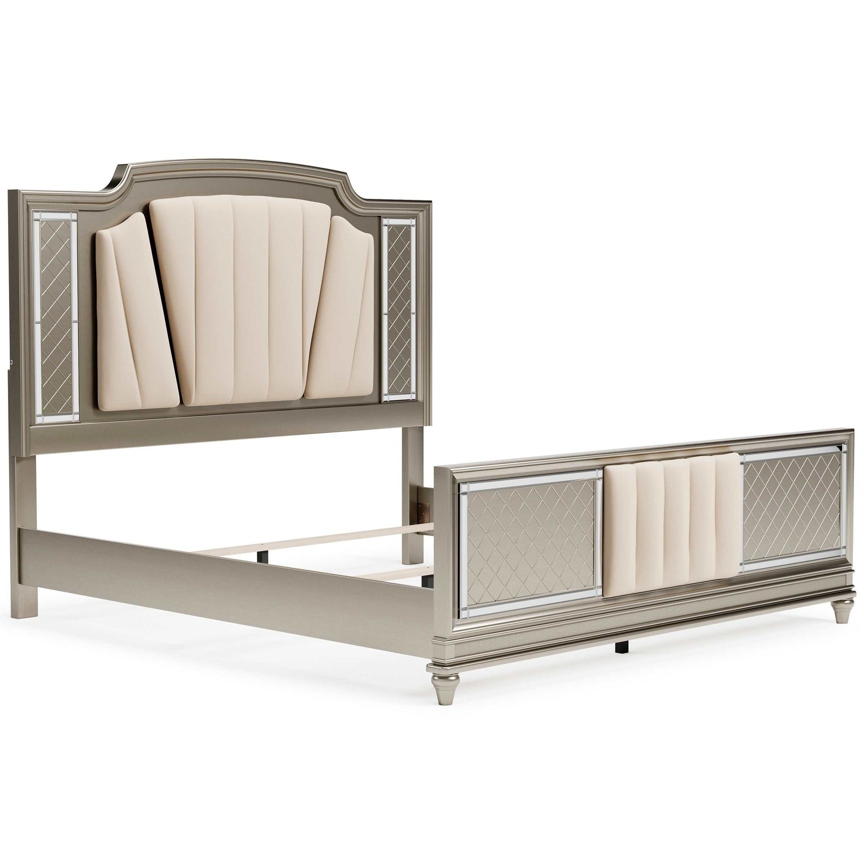 Chevanna Platinum King Upholstered Panel Bed - Ornate Home