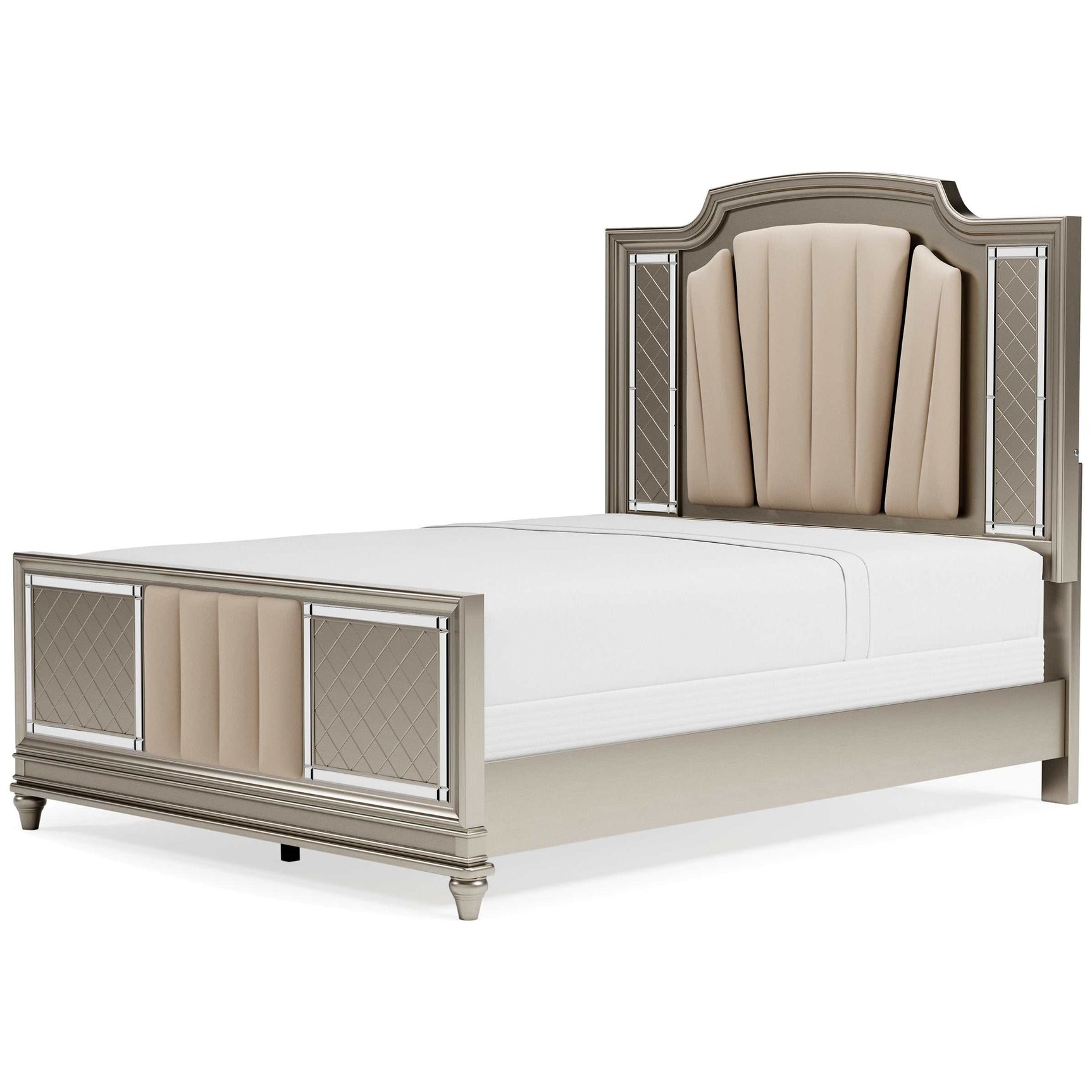 Chevanna Platinum Queen Upholstered Panel Bed - Ornate Home