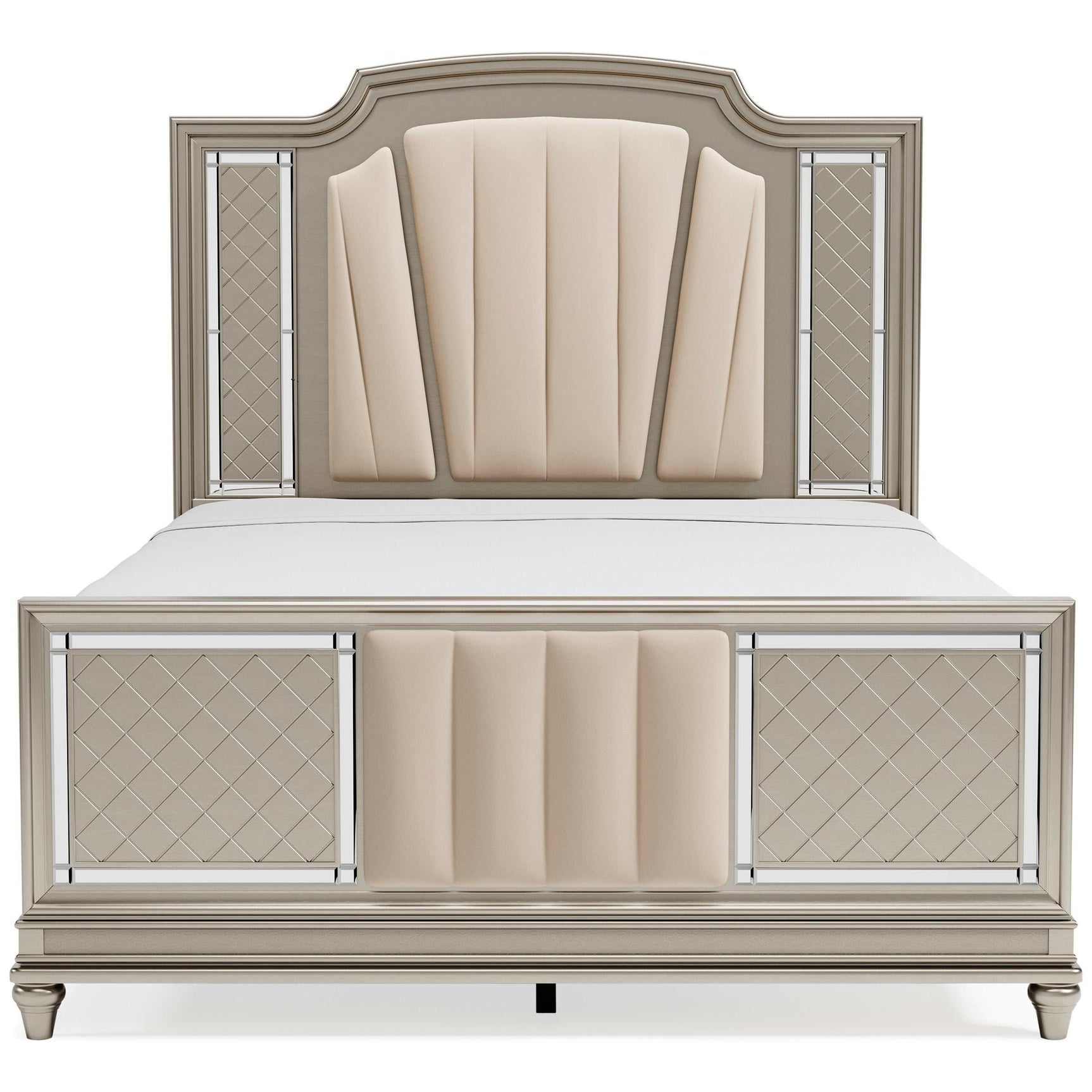 Chevanna Platinum Queen Upholstered Panel Bed - Ornate Home