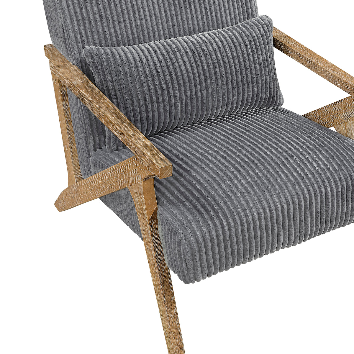 Chevron Gray Accent Chair - Ornate Home