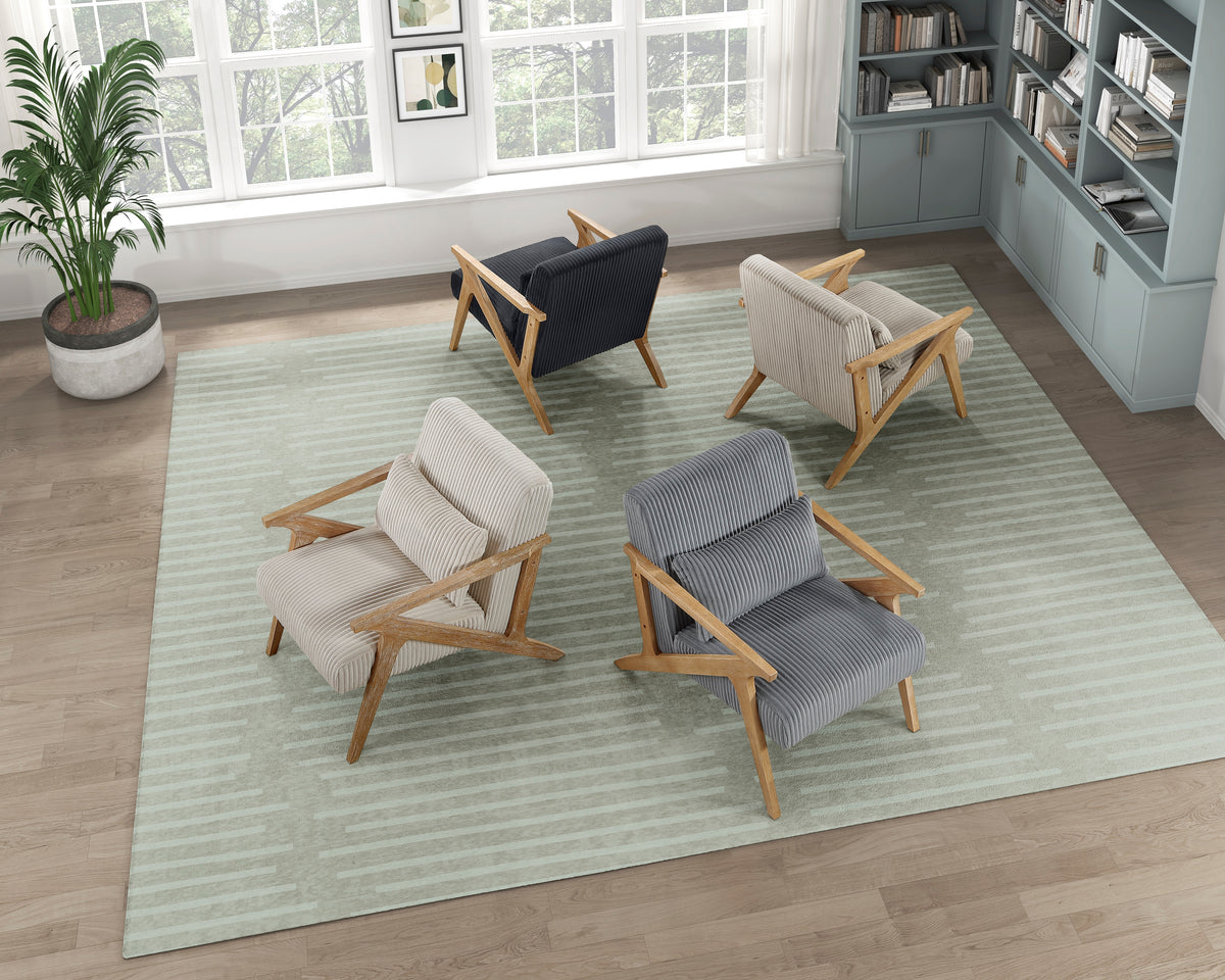 Chevron Gray Accent Chair - Ornate Home
