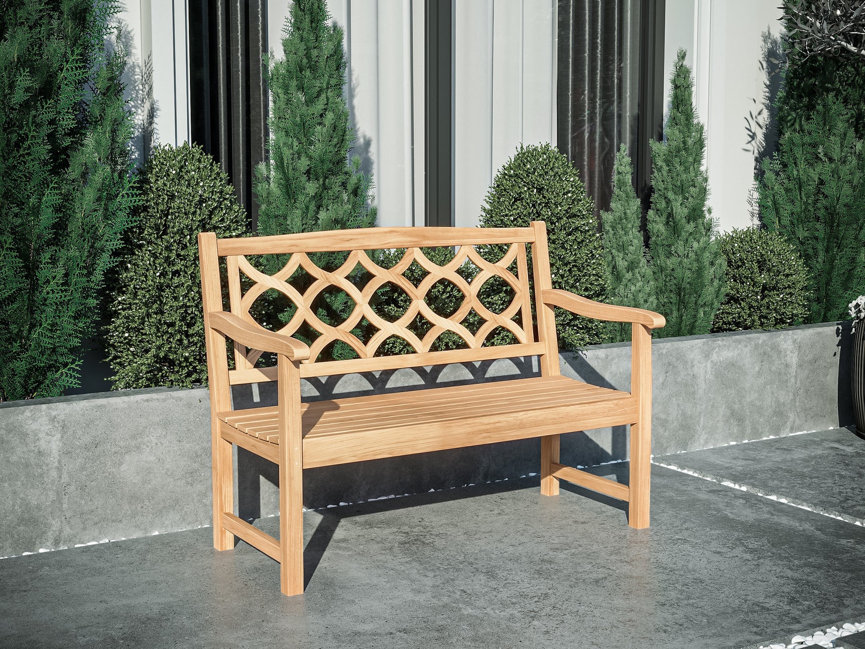 Chichester 2-Person Teak Outdoor Bench - Ornate Home