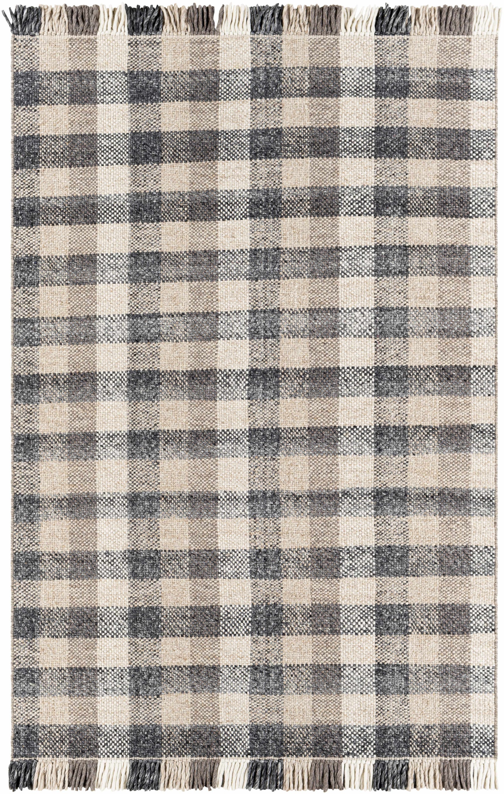 Chilliwack Gray Plaid Wool Rug - Ornate Home
