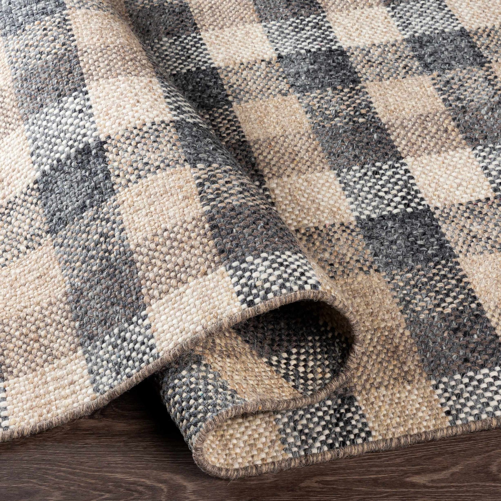 Chilliwack Gray Plaid Wool Rug - Ornate Home