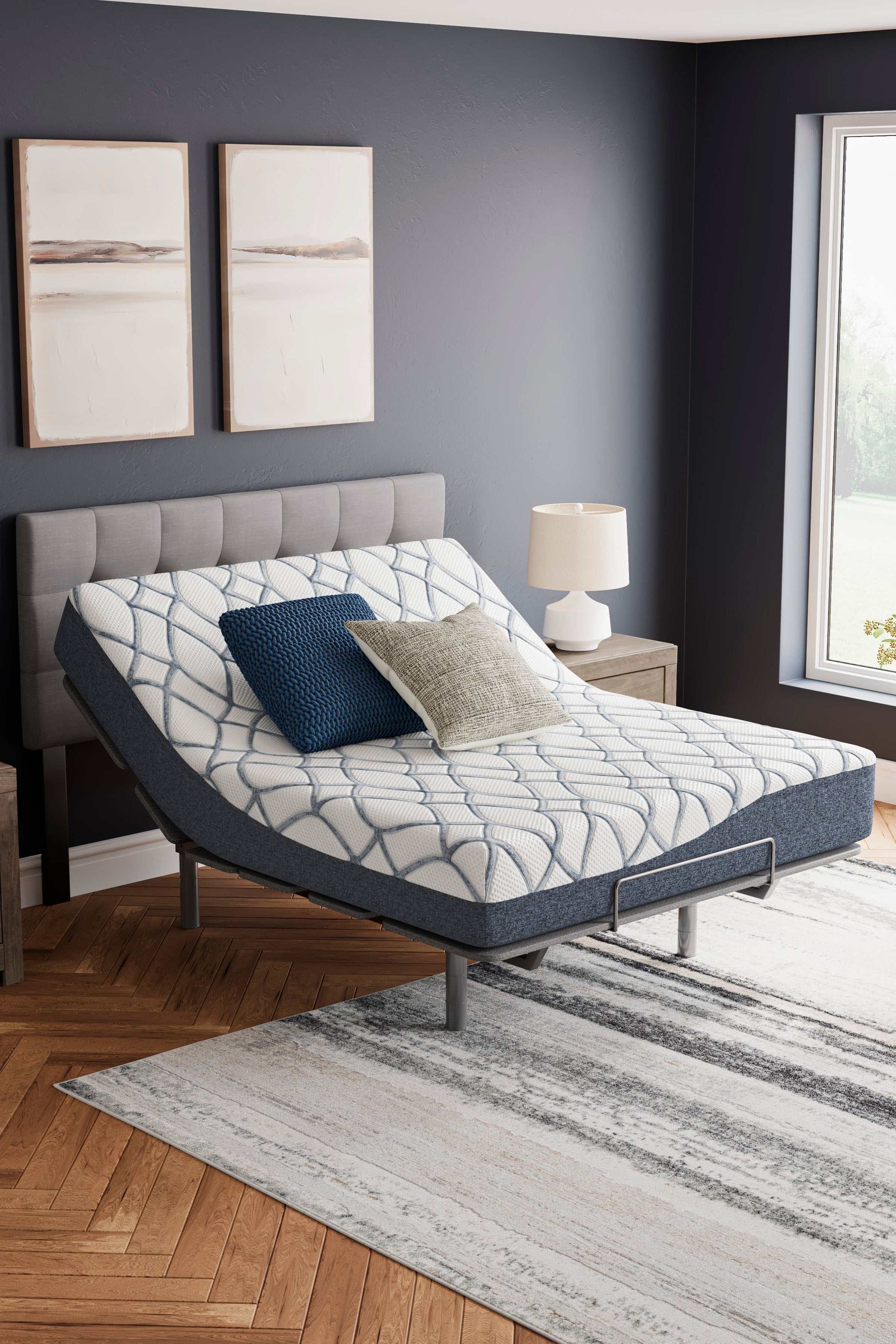 Chime Elite 2.0 White/Blue Memory Foam 10 Inch Mattress / Firm - Ornate Home