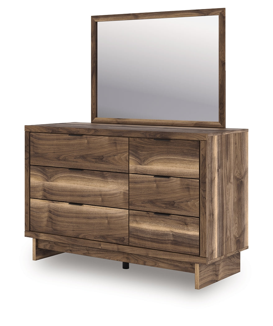 Chirason Brown Twin Panel Platform Bed, Dresser and Mirror - Ornate Home