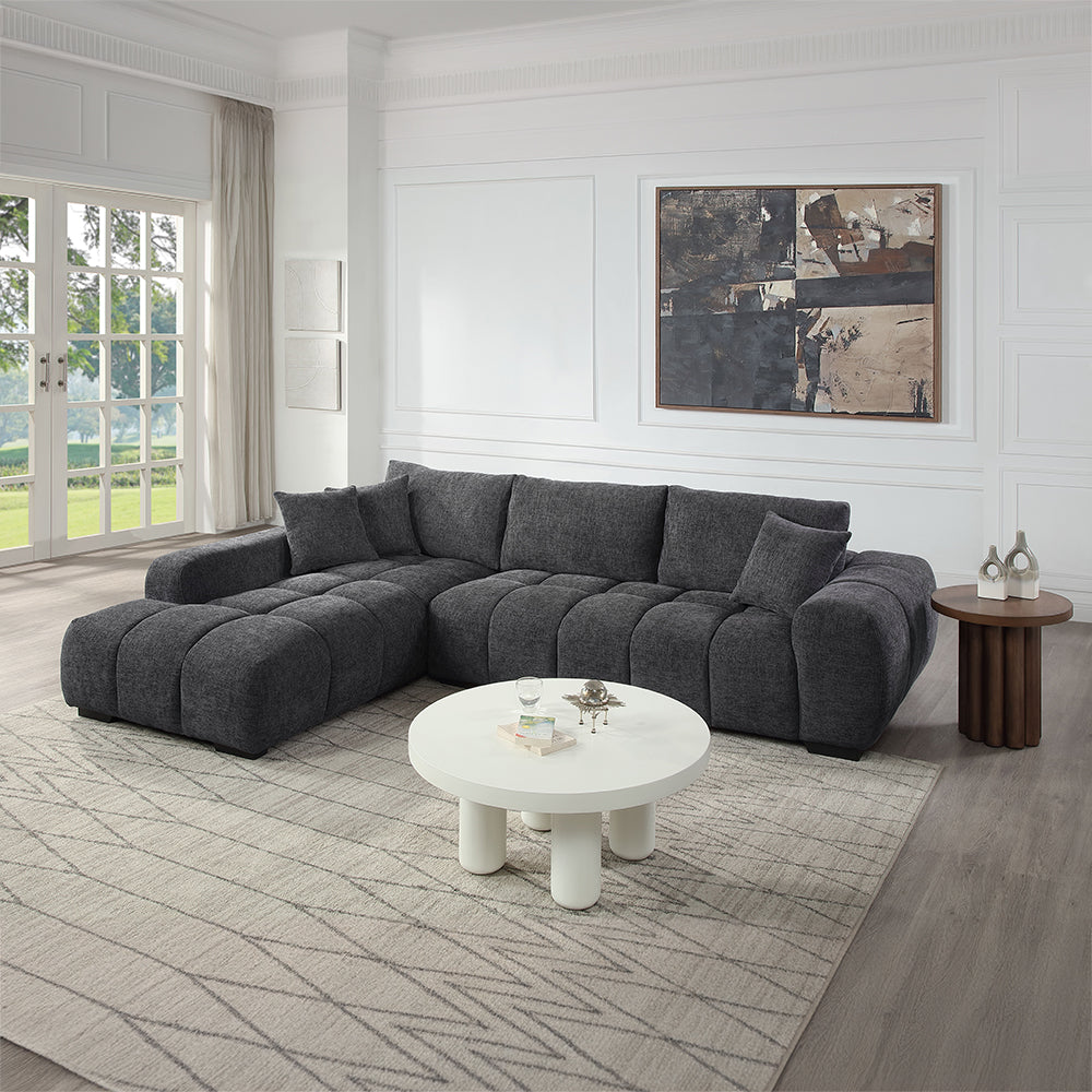 Chosen Gray Chenille 2-Piece LAF Chaise Sectional - Ornate Home