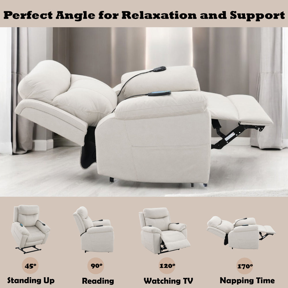 Chriki Beige Power Recliner - Ornate Home