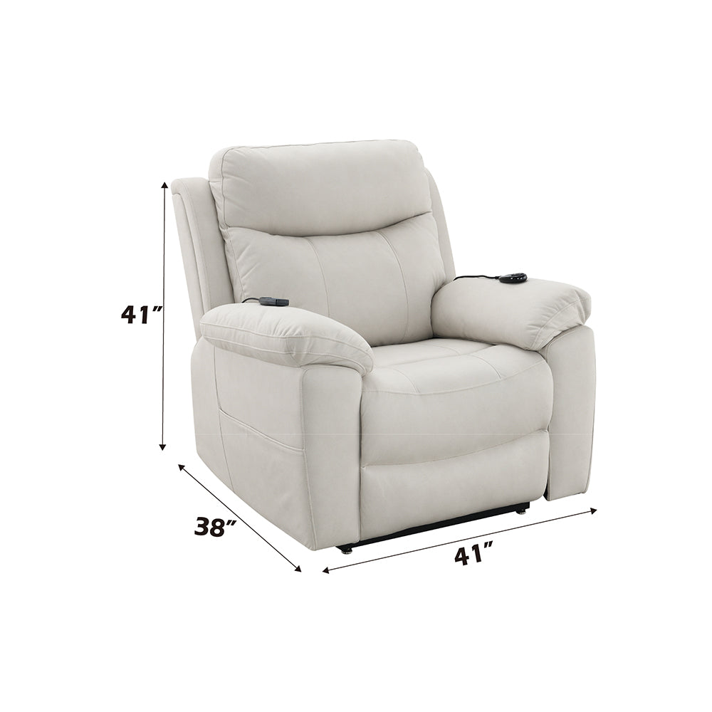 Chriki Beige Power Recliner - Ornate Home
