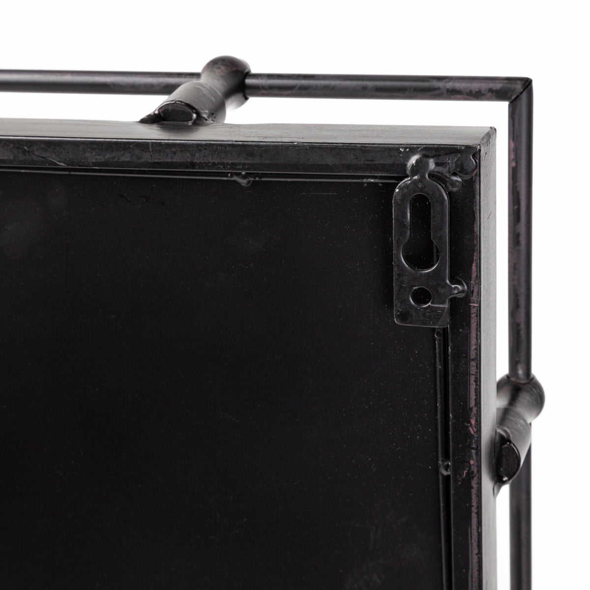 Christa Black Metal Mirrored Base Square Tray - Ornate Home
