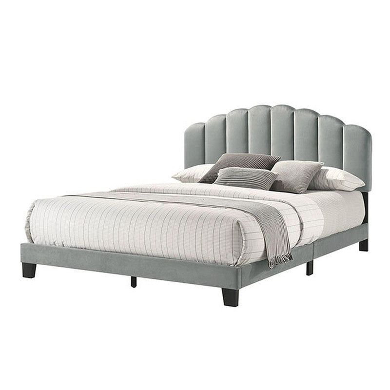 Christi Light Gray Queen Bed - Ornate Home