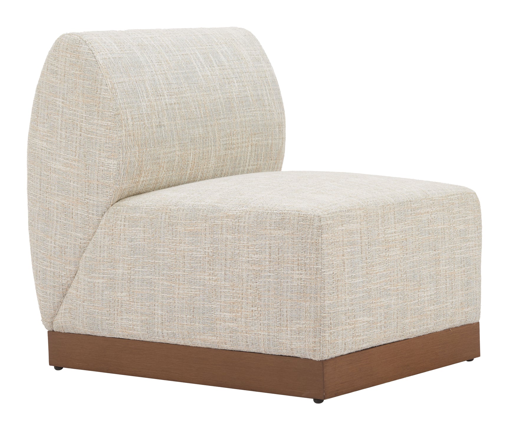 Christy Beige Armless Chair - Ornate Home