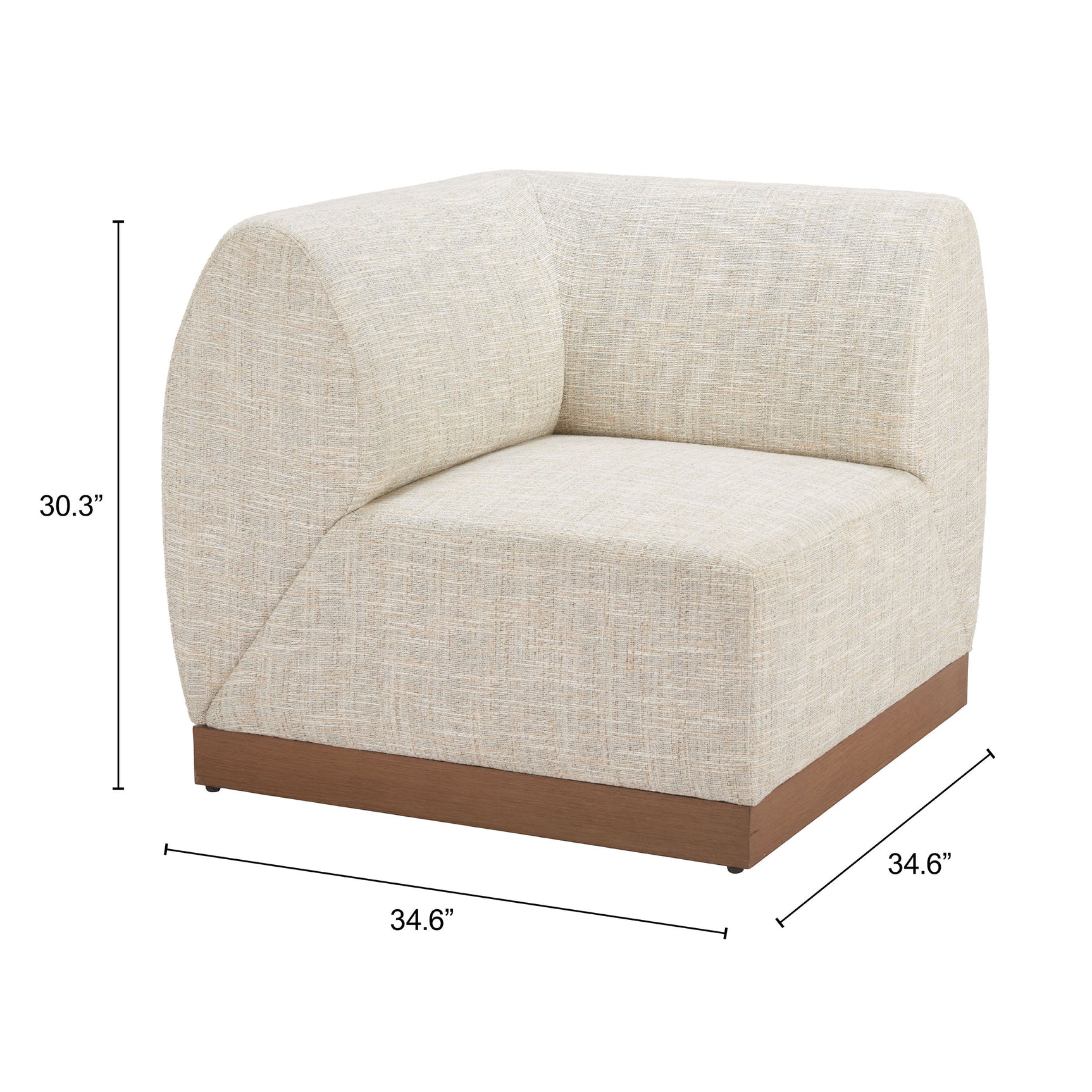 Christy Beige Corner Chair - Ornate Home