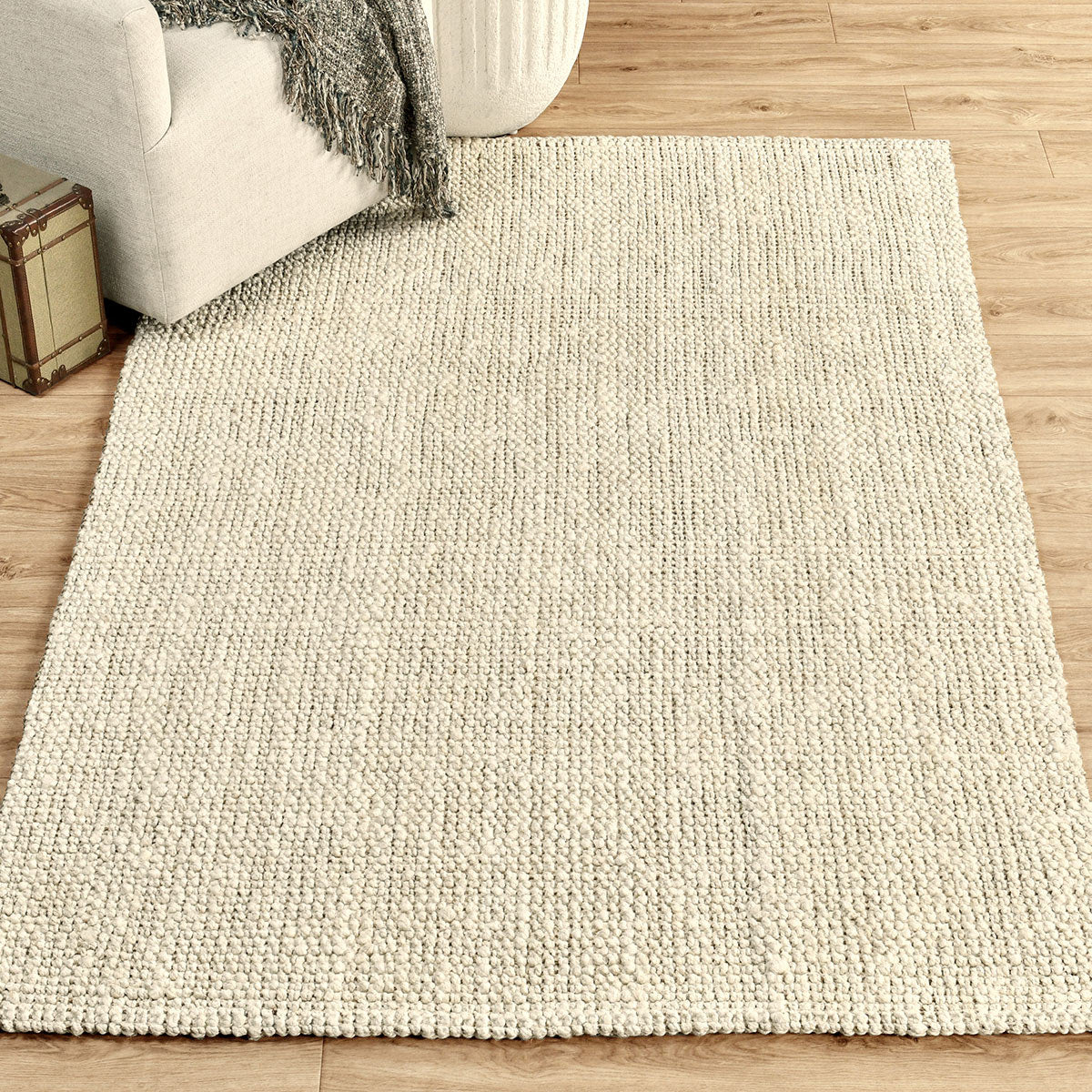 Chunky Ivory Loop Rug - Ornate Home