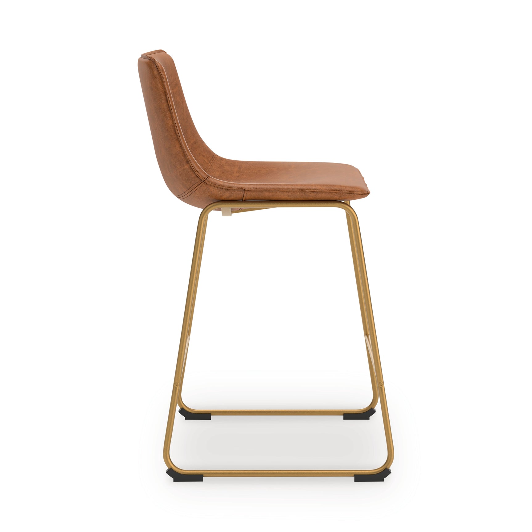 Ciabori Brown/Gold Upholstered Barstool (Set of 2) (Online Special Price) - Ornate Home