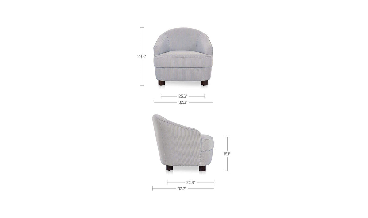 Ciara Navy Stripe Accent Chair - Ornate Home