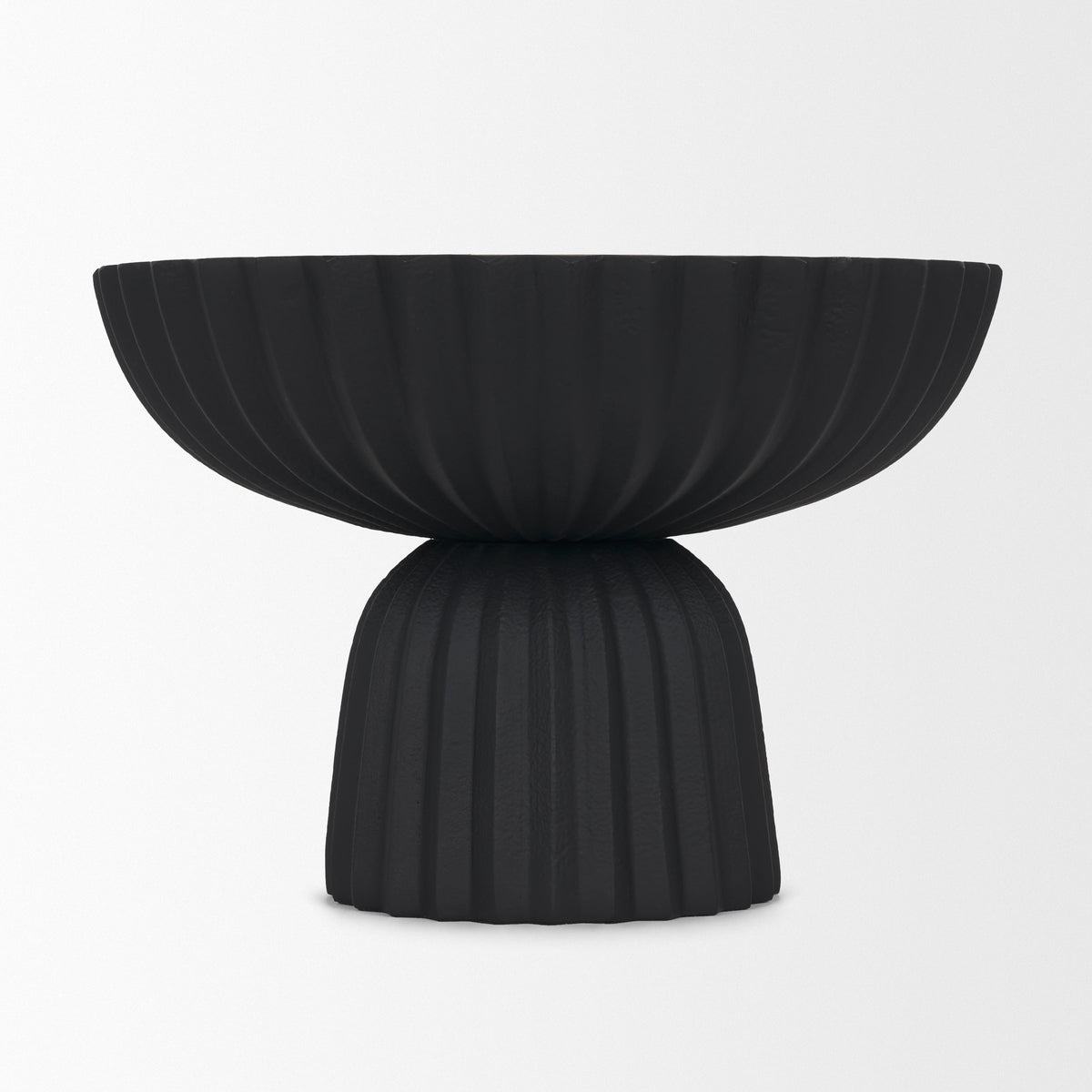 Ciaran Matte Black Smooth Fluted Metal Decorative Bowl - Ornate Home