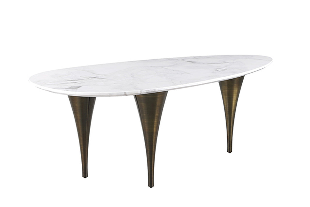 Ciaran White/Black Oval Dining Table - Ornate Home
