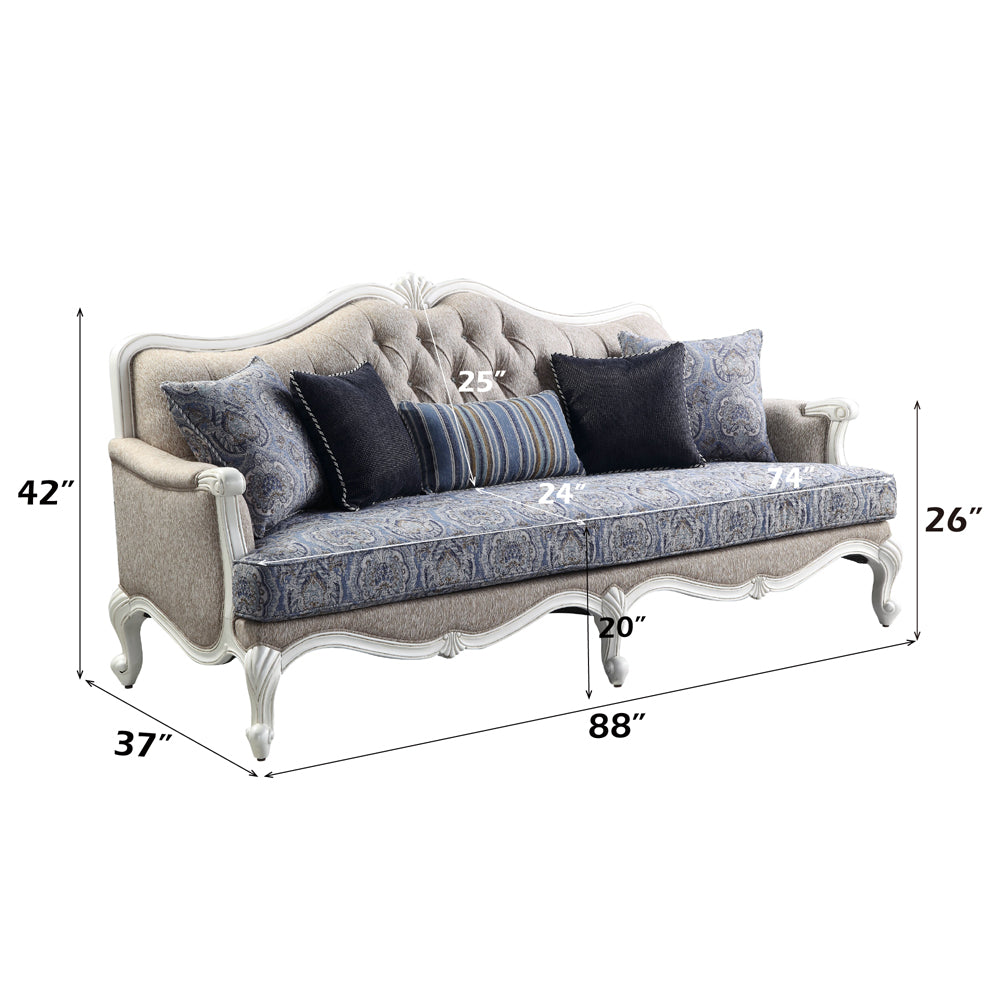 Ciddrenar White Sofa W/5 Pillows - Ornate Home