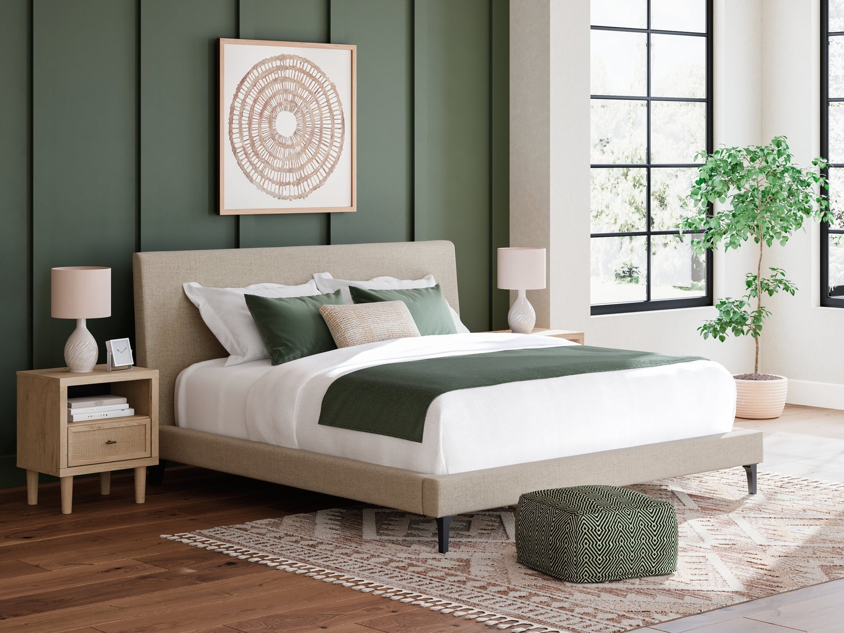 Cielden Gray California King Upholstered Bed with Roll Slats (Online Special Price) - Ornate Home