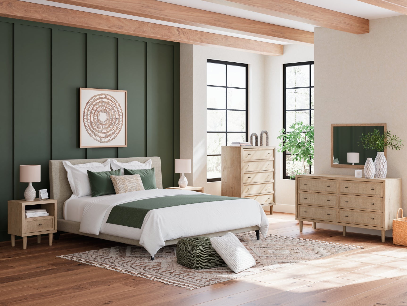 Cielden Gray California King Upholstered Bed with Roll Slats (Online Special Price) - Ornate Home
