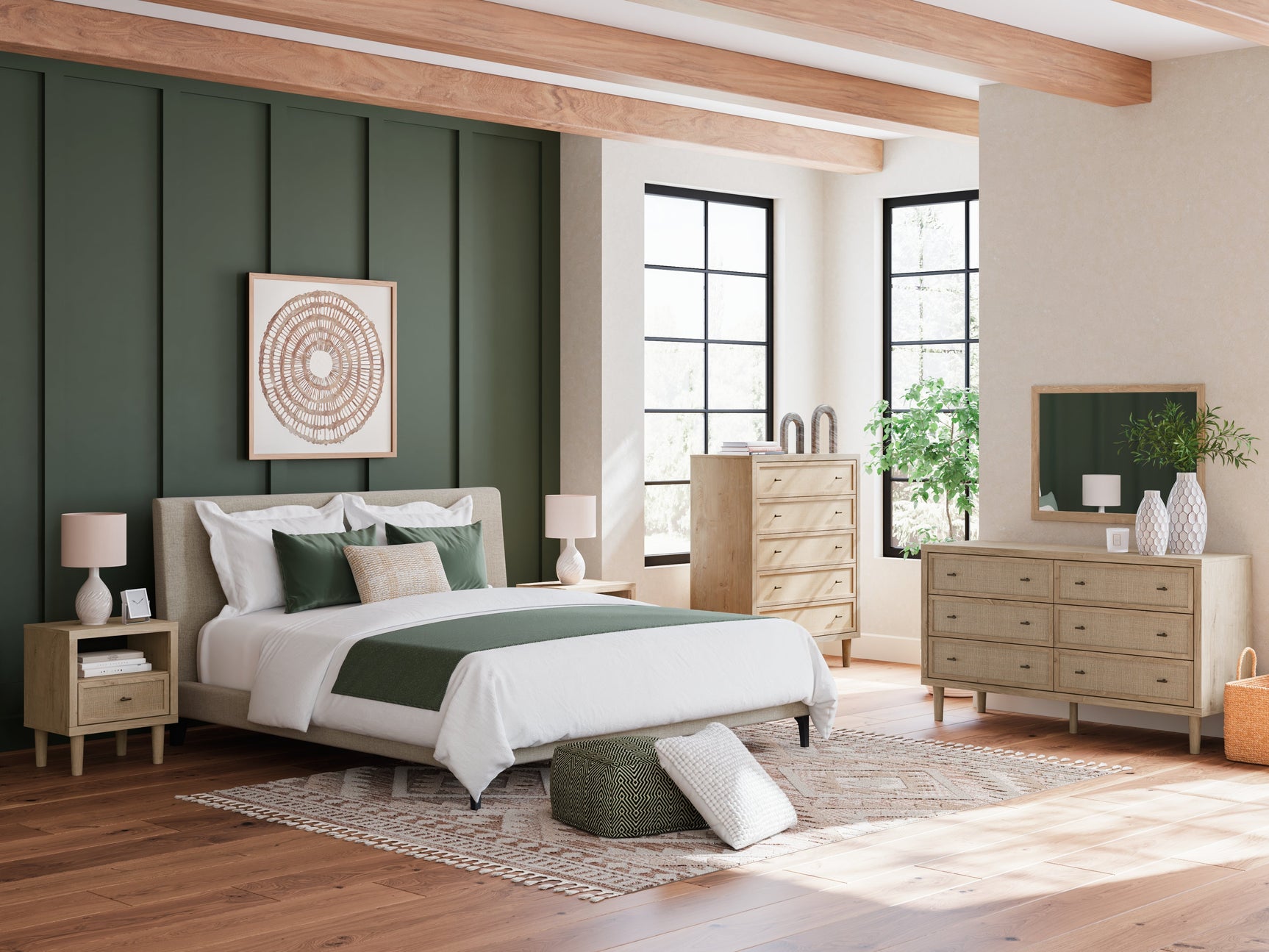 Cielden Gray King Upholstered Bed with Roll Slats (Online Special Price) - Ornate Home