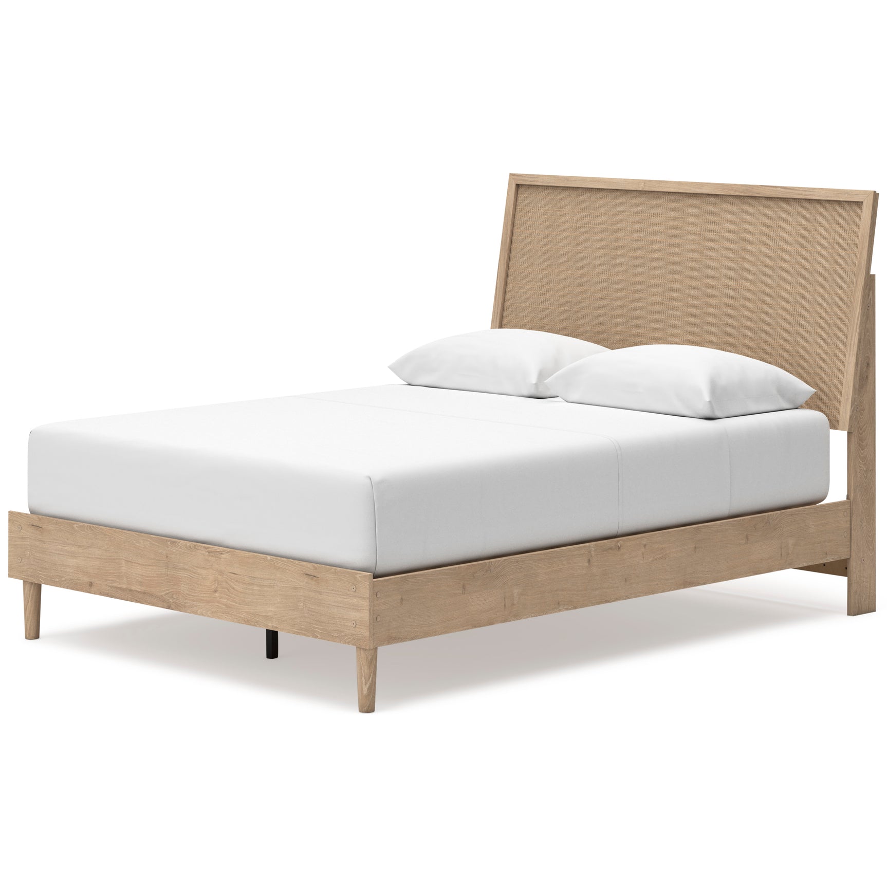 Cielden Two-Tone Queen Panel Bed with Mirrored Dresser and Nightstand - Ornate Home