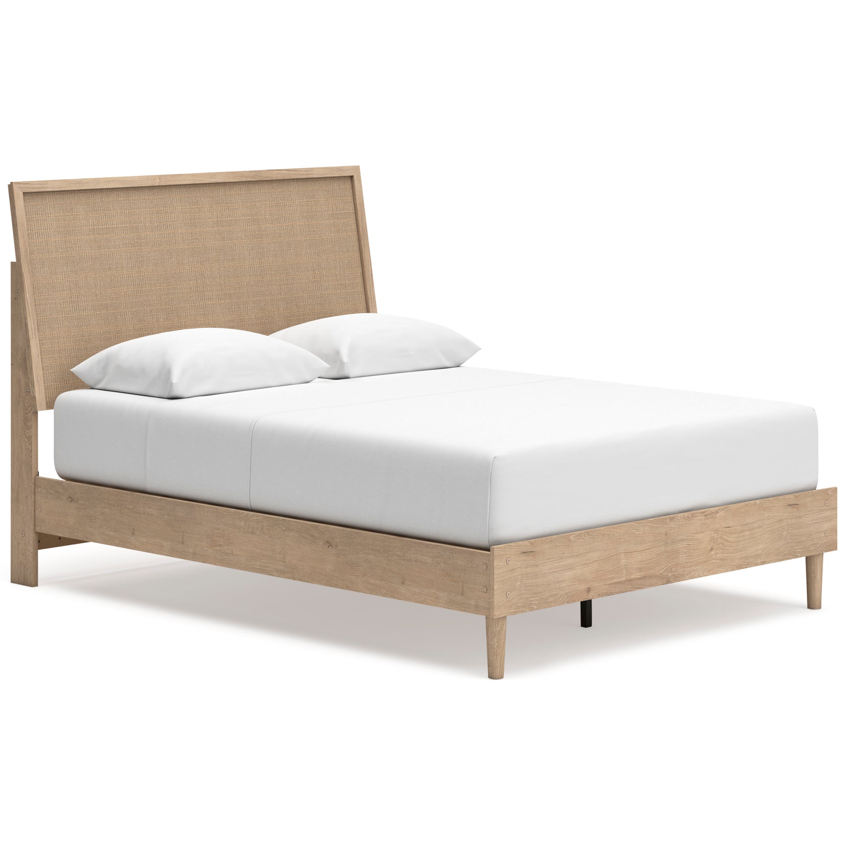 Cielden Two-Tone Queen Panel Bed with Mirrored Dresser and Nightstand - Ornate Home