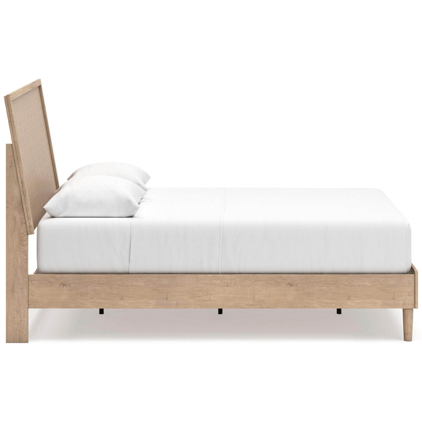 Cielden Two-Tone Queen Panel Bed with Mirrored Dresser and Nightstand - Ornate Home