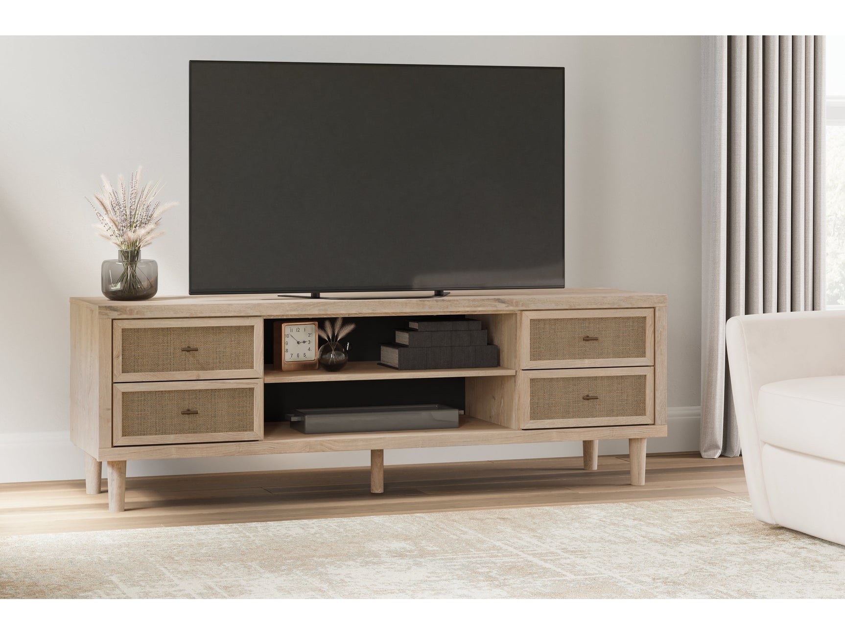 Cielden Two-tone 62" TV Stand - Ornate Home